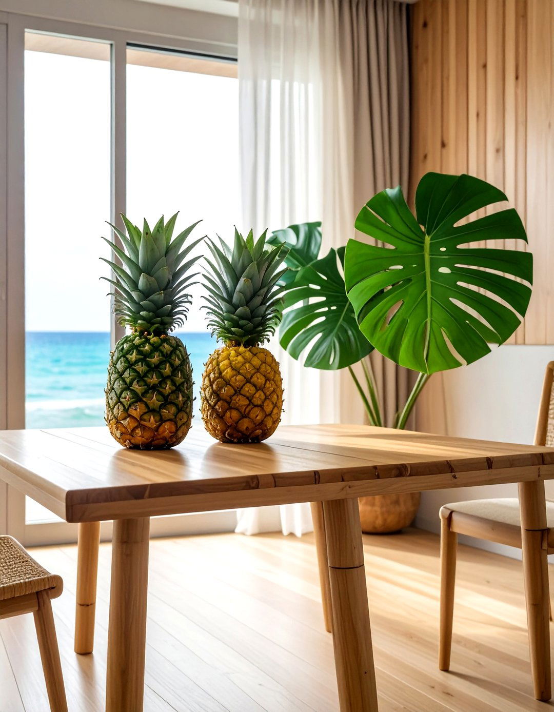 Tropical Leaf And Pineapple Display - 30 elaborate centerpiece dining ideas