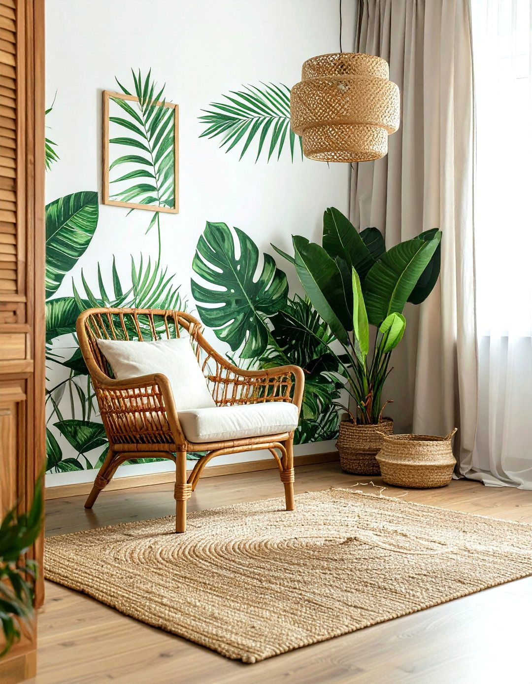Tropical Leaf Wall Decals - 30 living room wall stickers