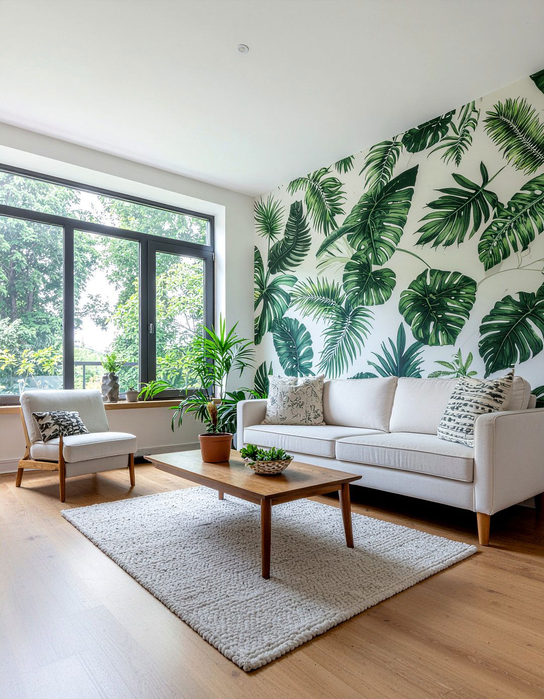 Tropical Leaf Wallpaper - 30 conservatory living room ideas