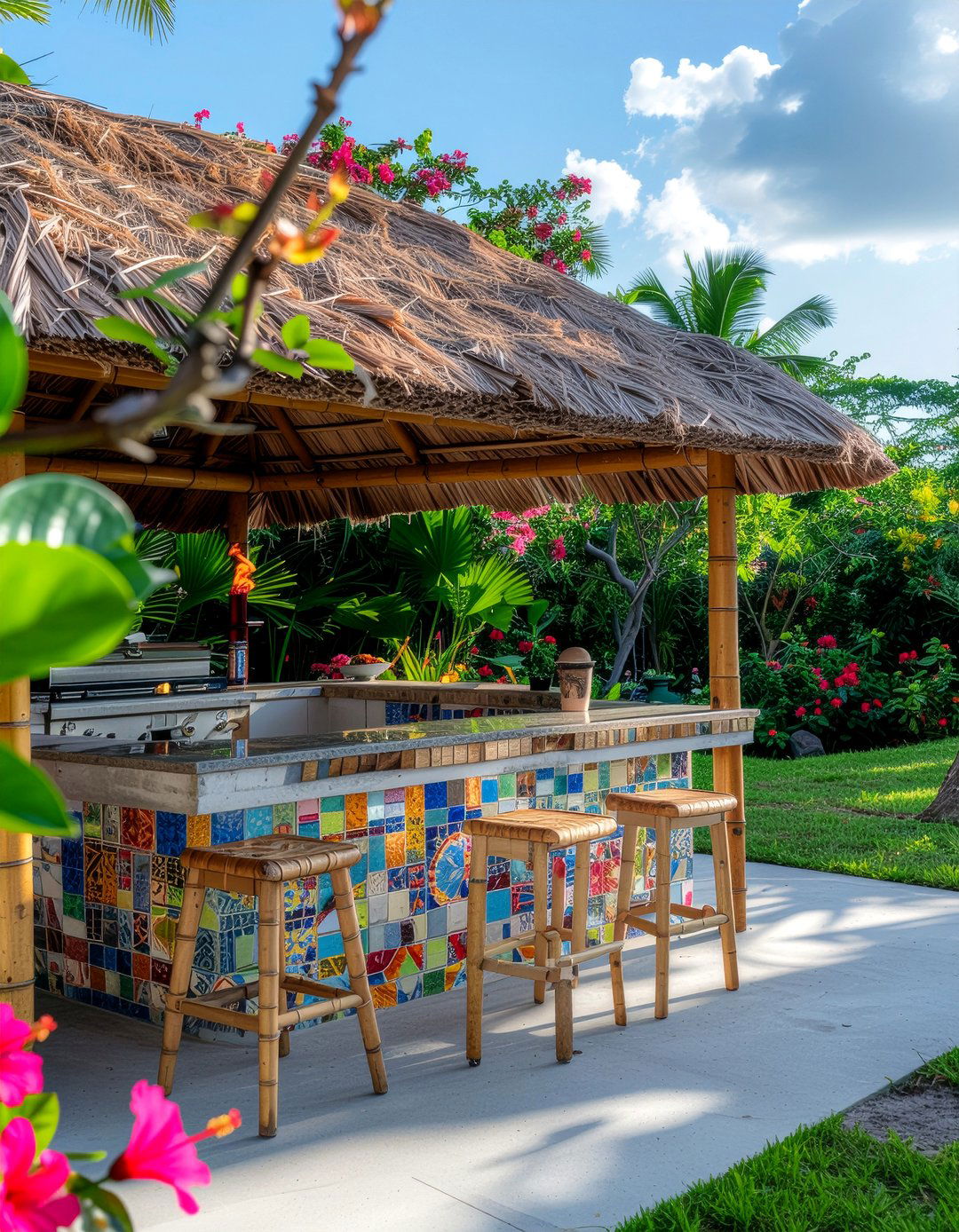 Tropical Outdoor Kitchen Bar - 30 outdoor kitchen bar ideas