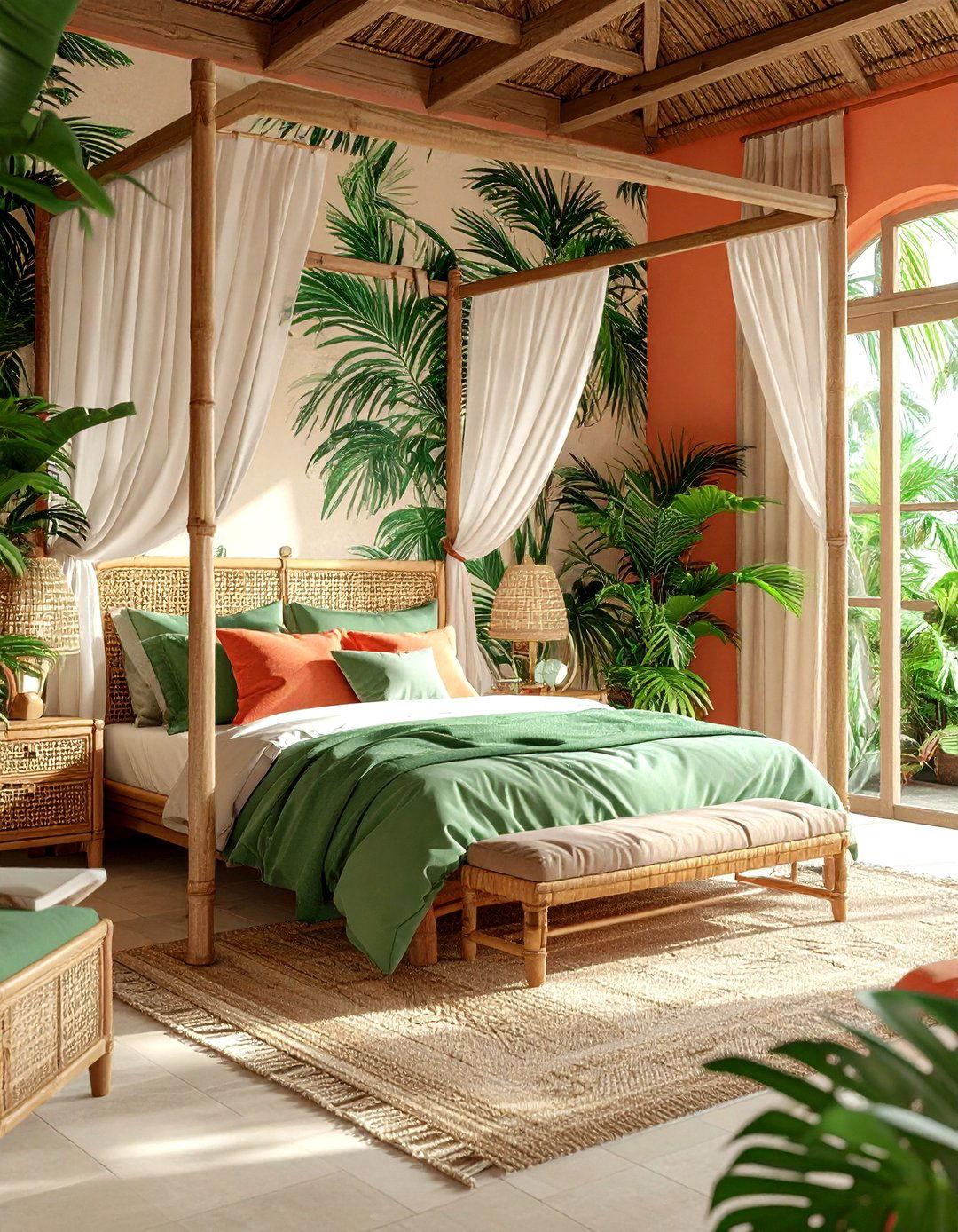 Tropical Palm Bedroom - 30 bedroom conversation starter ideas