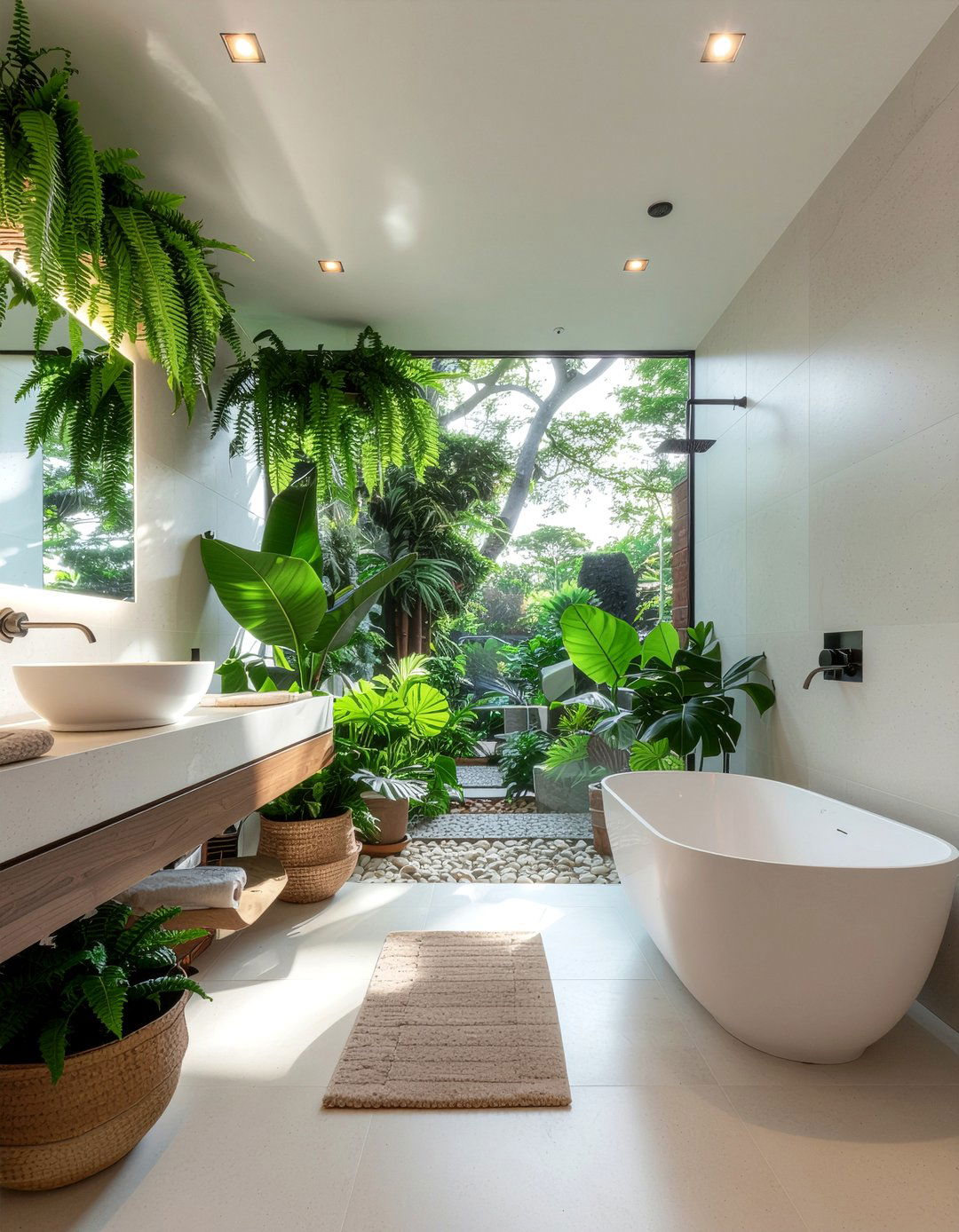 Tropical Plant Bathroom - 30 cozy bathroom settings