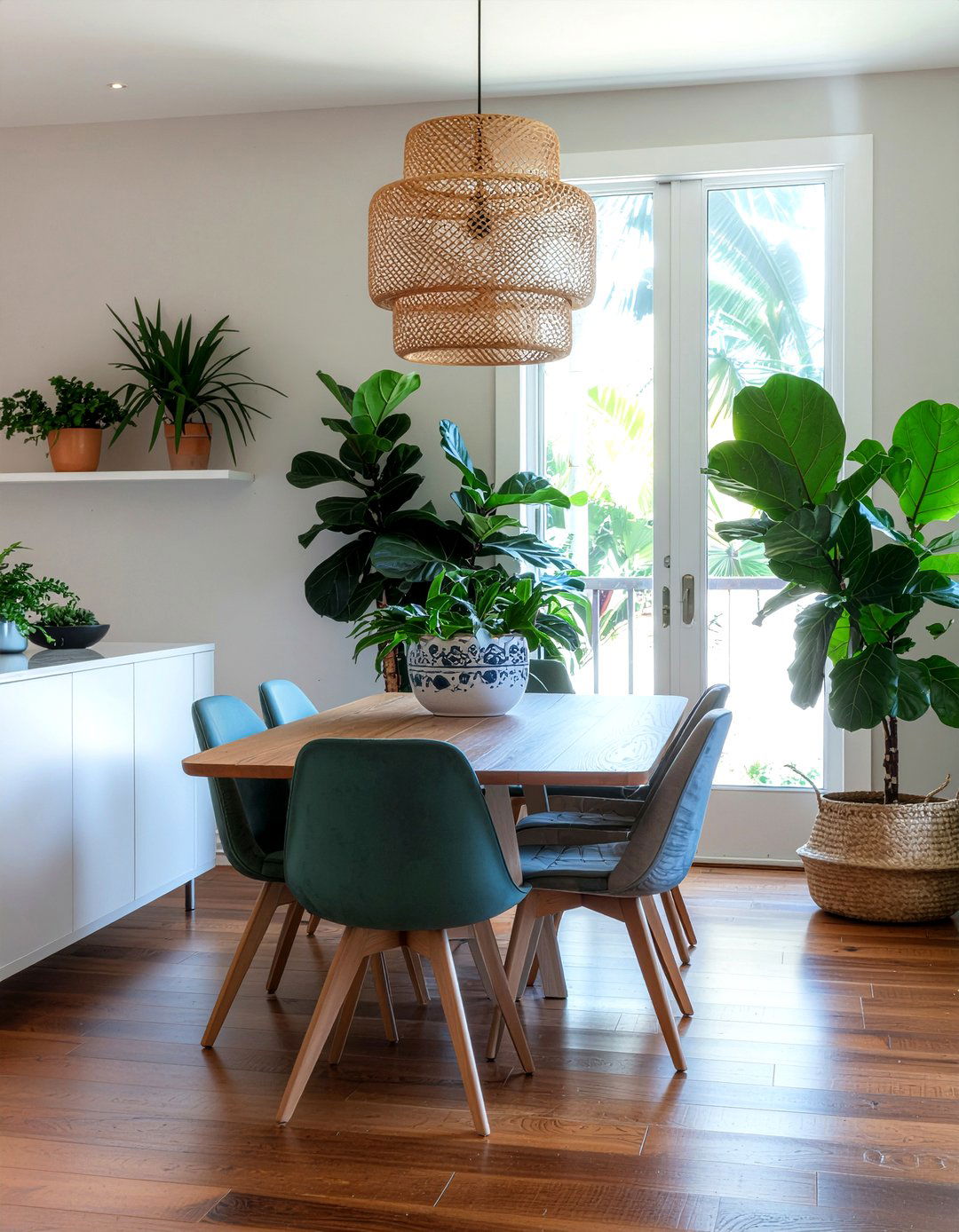 Tropical Plant Decor - 30 bold dining room ideas