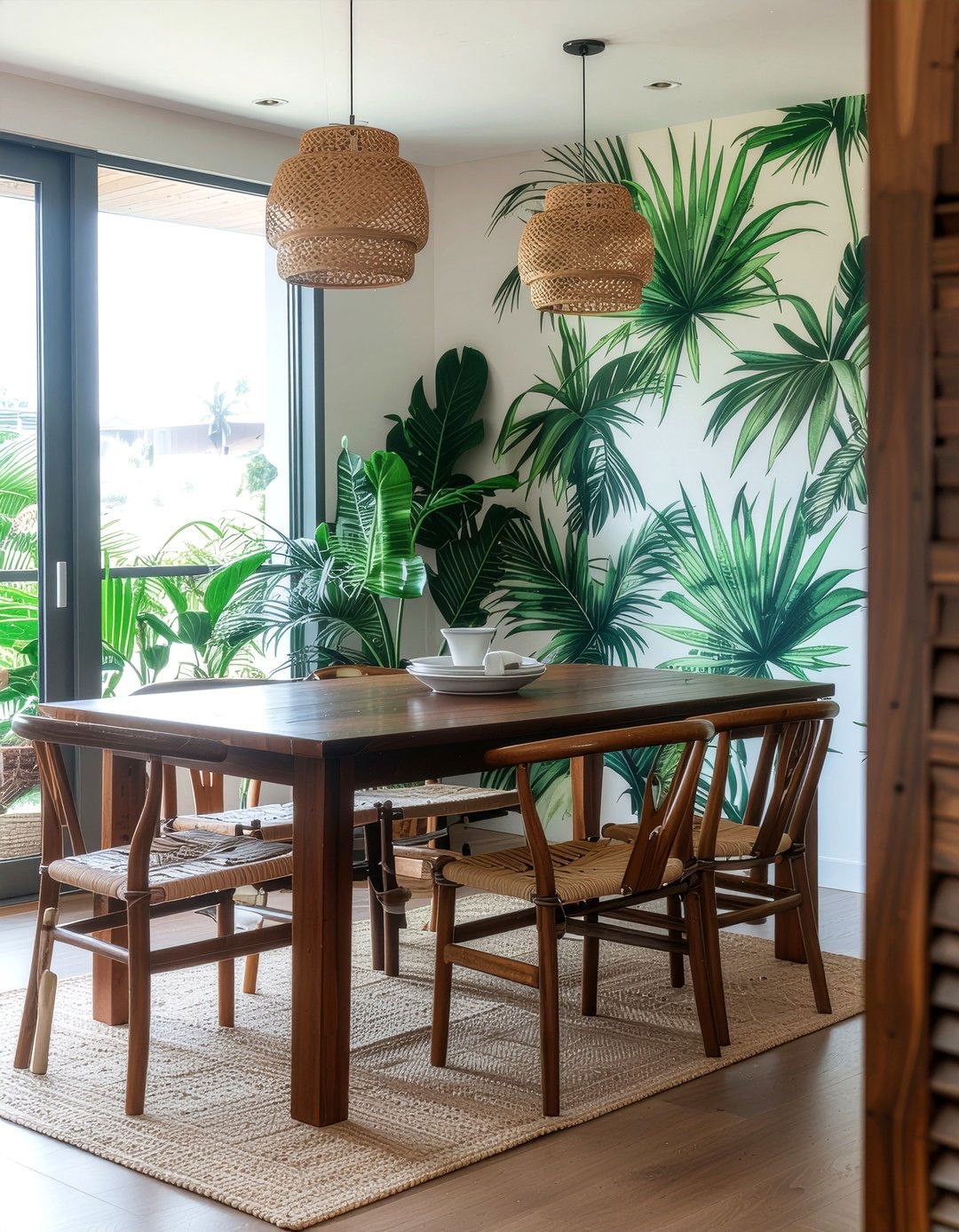 Tropical Print Wallpaper Dining Room - 30 eclectic dining room ideas