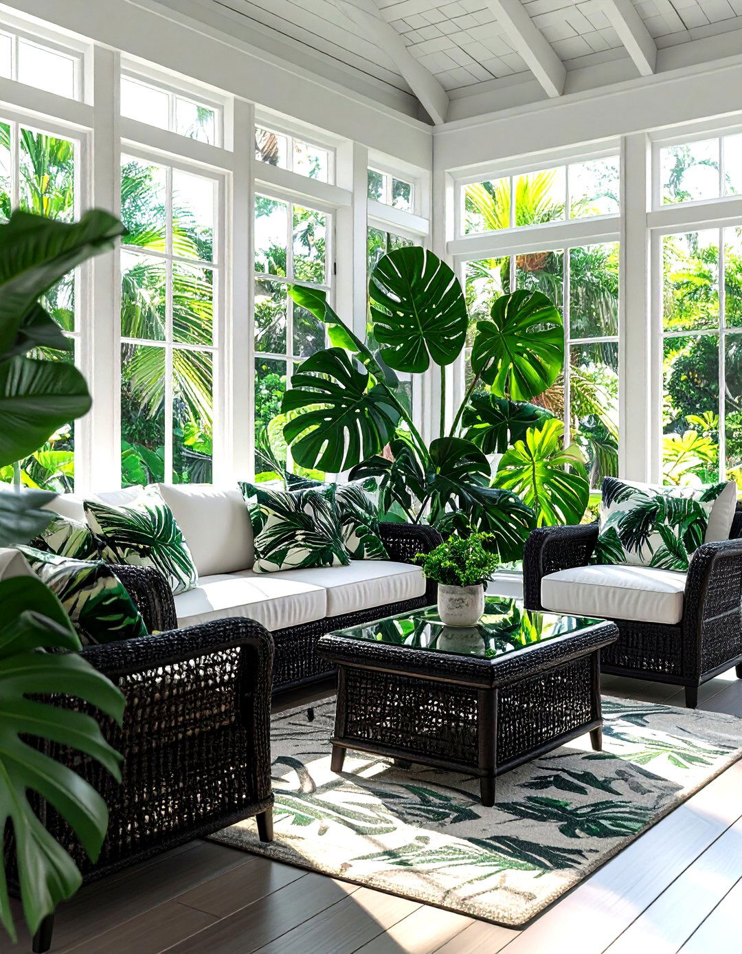 Tropical Screened Porch - 30 screened porch dining ideas