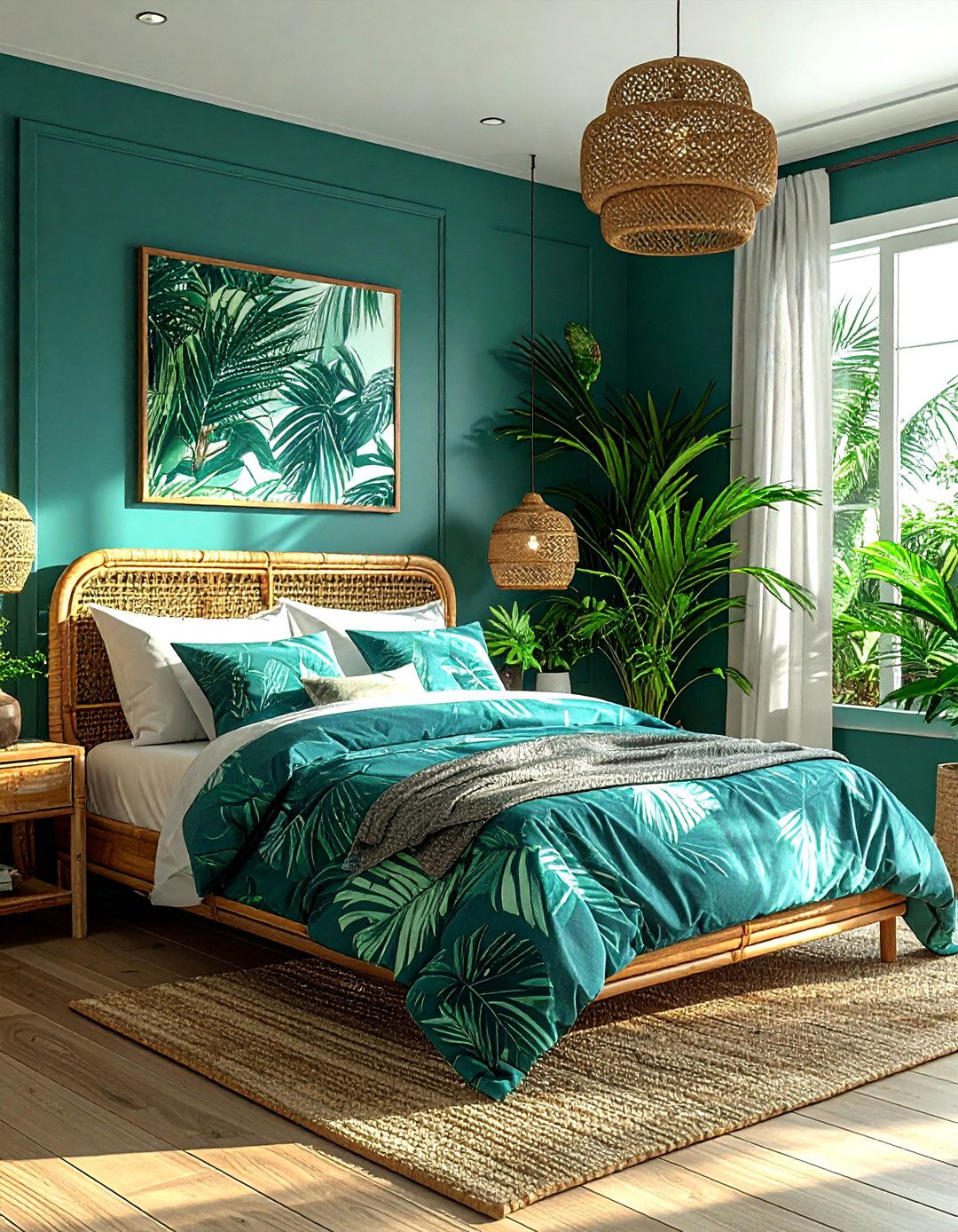Tropical Teal Bedroom - 30 modern teal bedroom ideas