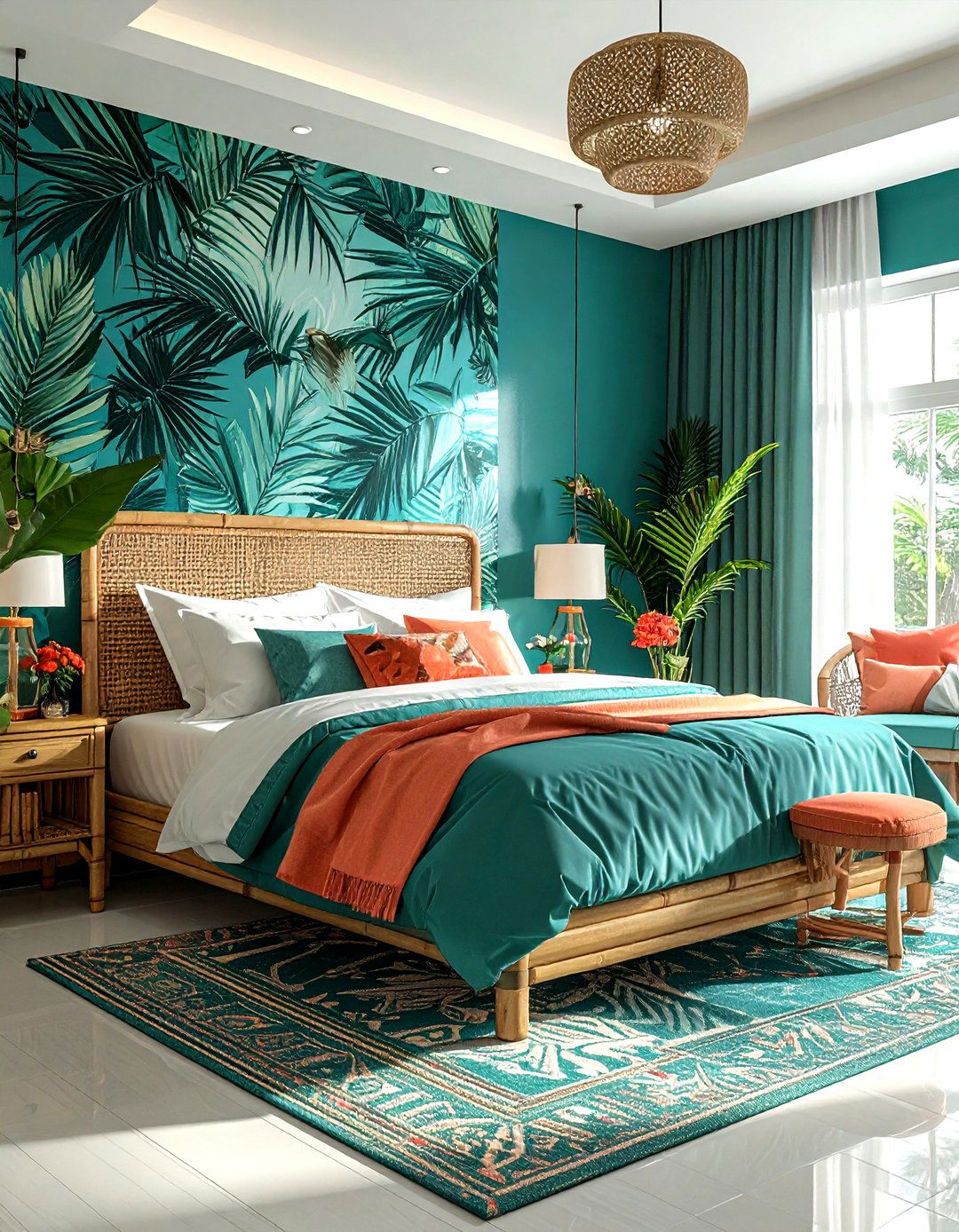 Tropical Teal Bedroom - 30 teal bedroom ideas