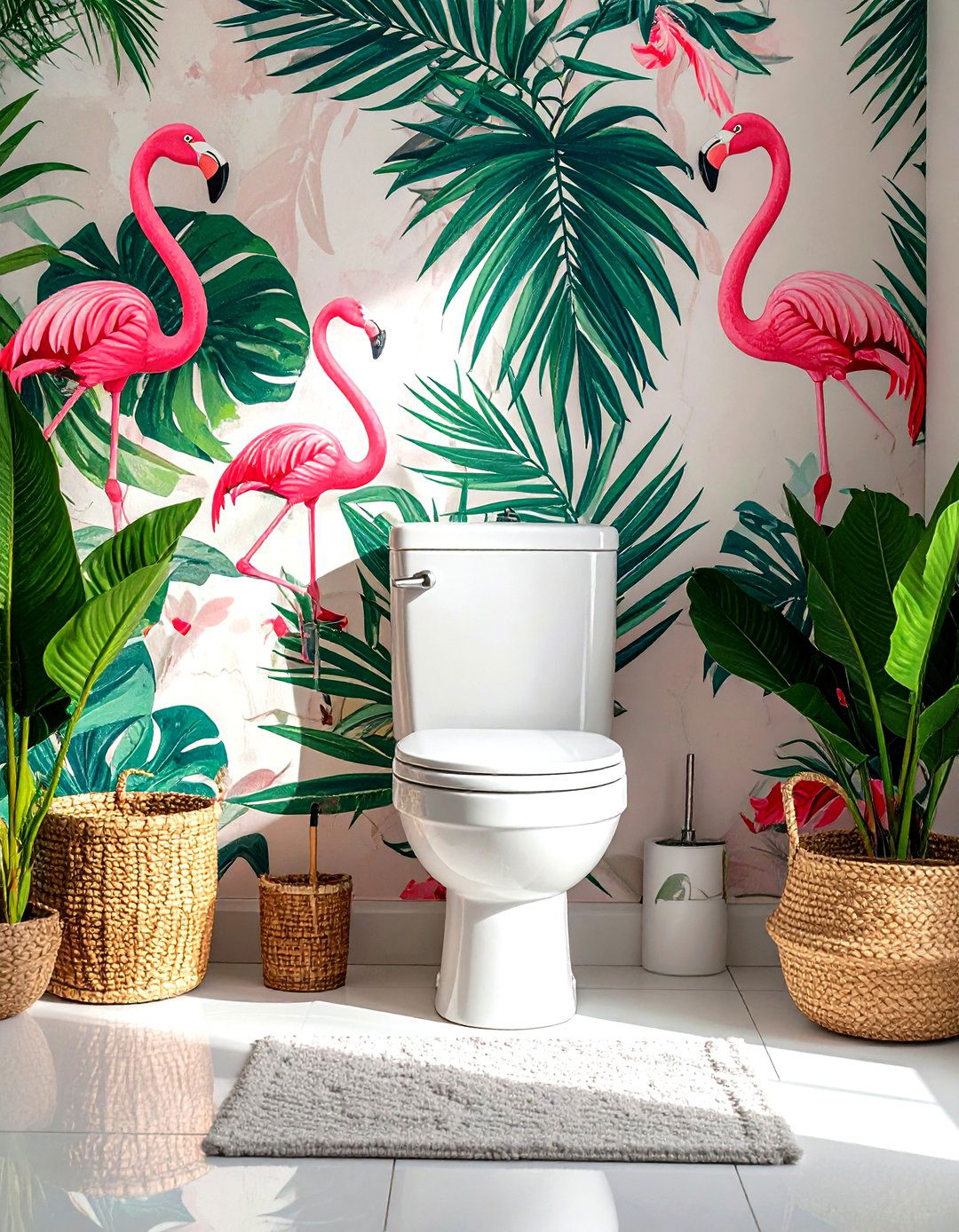 Tropical Wallpaper - 30 toilet room ideas