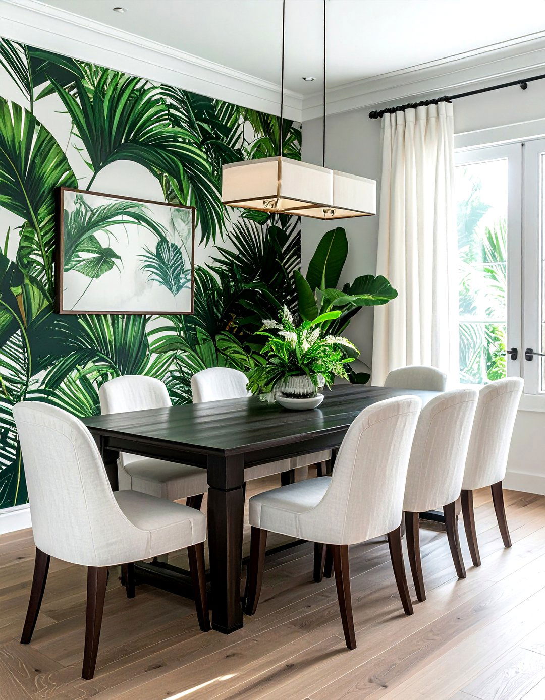 Tropical Wallpaper Dining Room - 30 dining room palm ideas