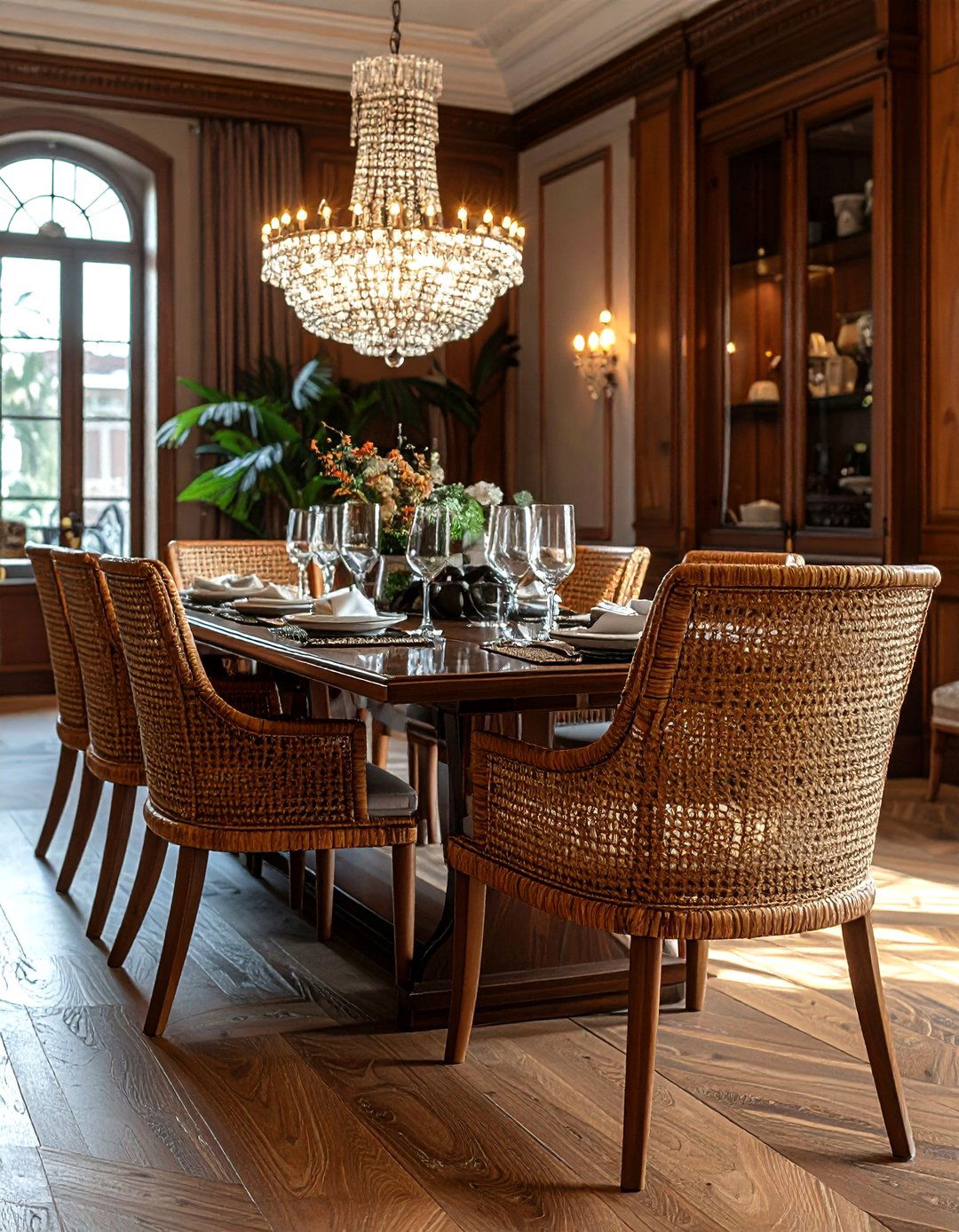 Tropical Wicker Dining Room - 30 wicker dining room ideas