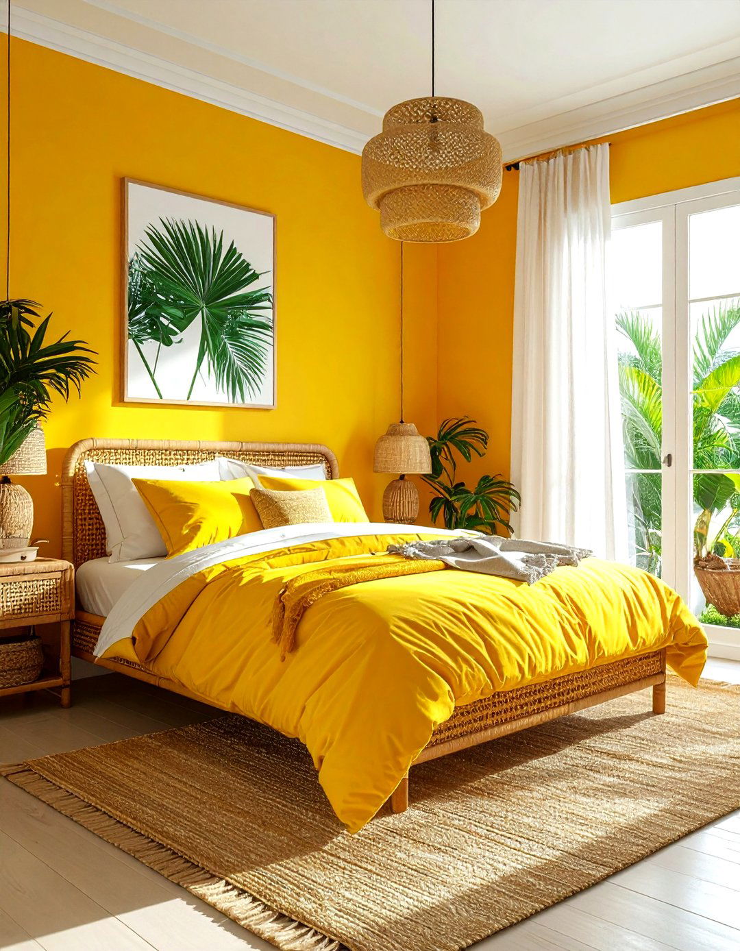 Tropical Yellow Bedroom - 30 bright yellow bedroom ideas