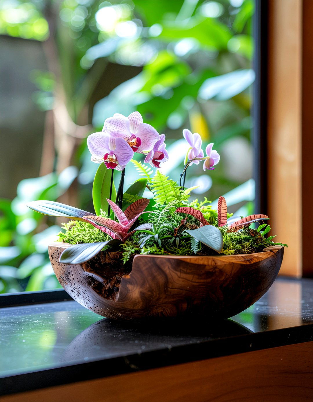 Tropical bathroom orchid arrangement - 30 bathroom orchid ideas