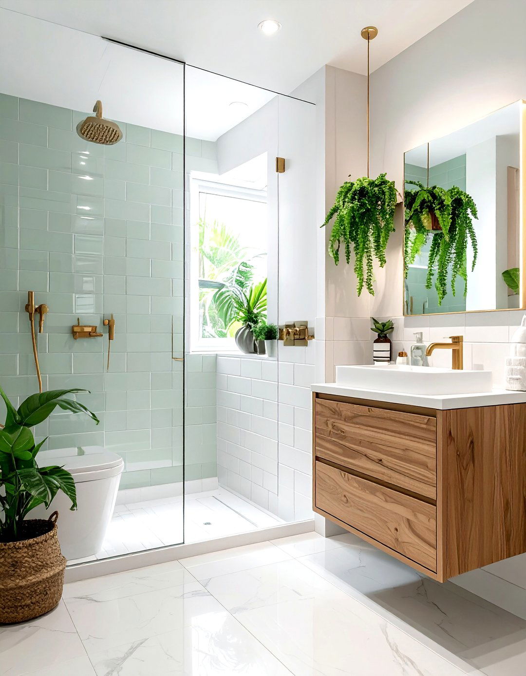 Tropical bathroom tile - 30 jungle decor ideas