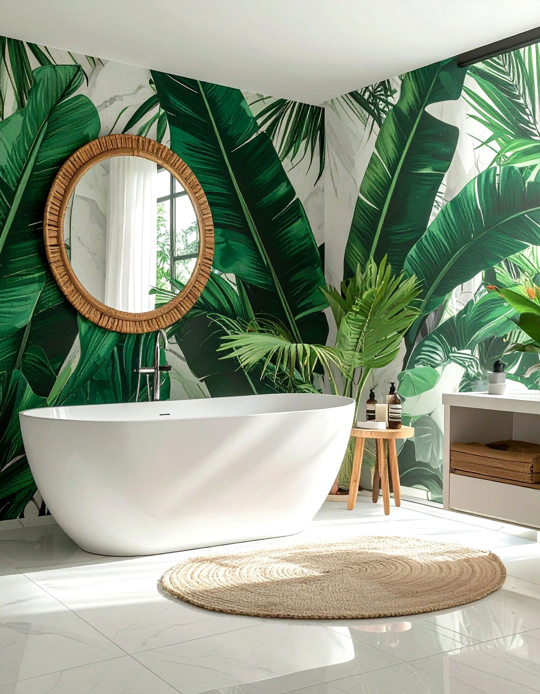 Tropical bathroom wallpaper - 30 bathroom wallpaper ideas