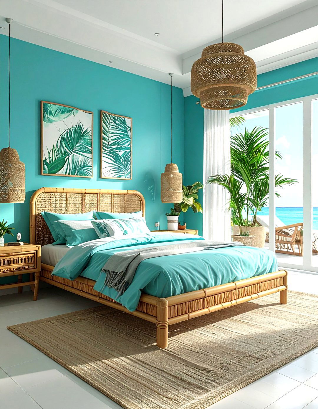 Tropical blue bedroom - 30 coastal blue bedroom ideas