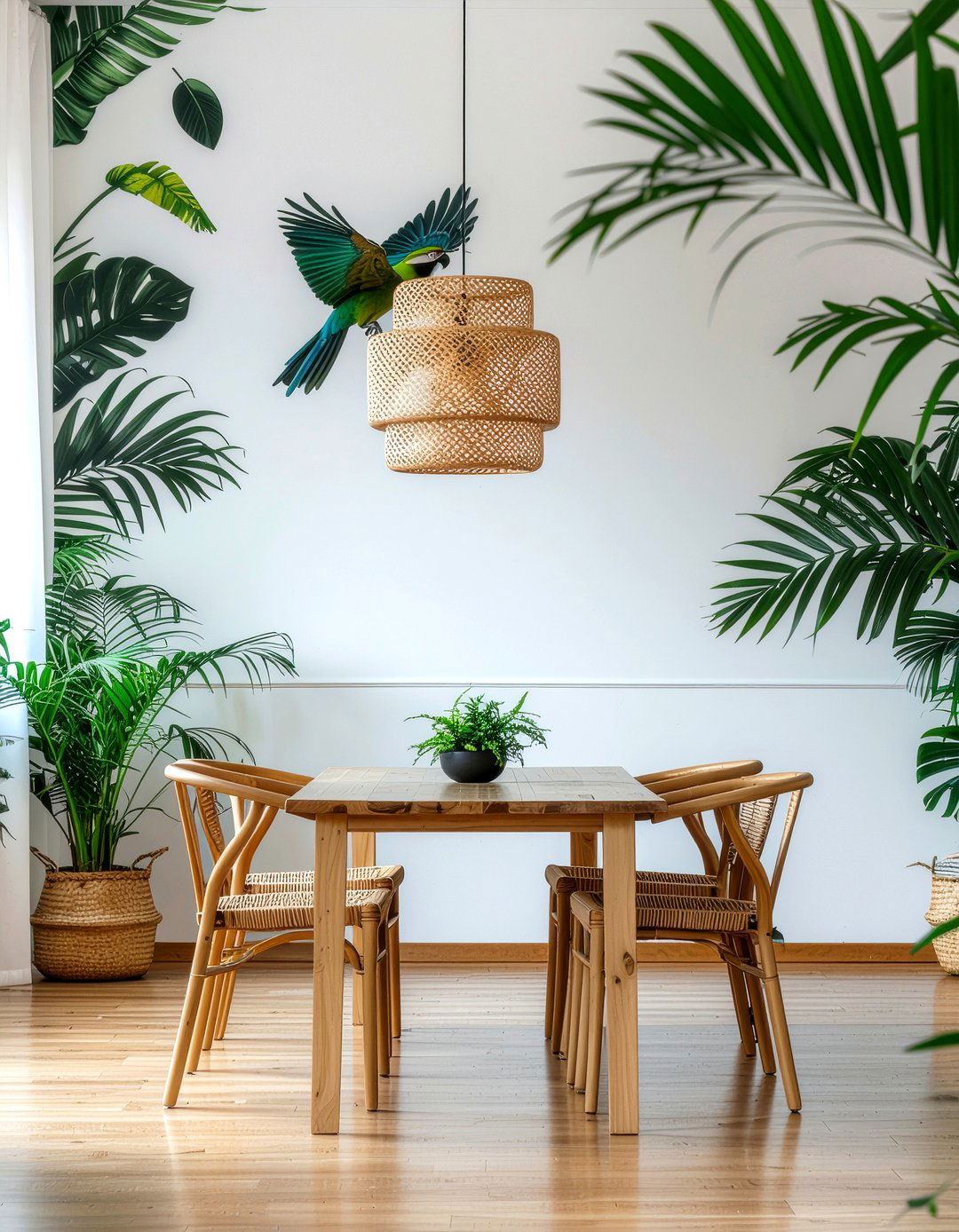 Tropical dining room wallpaper - 30 dining room wallpaper accent ideas