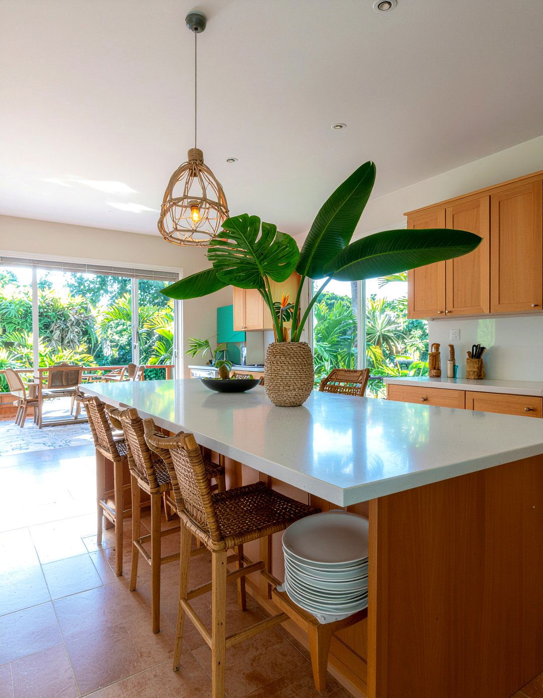 Tropical flower kitchen decor - 30 kitchen flower arrangement ideas