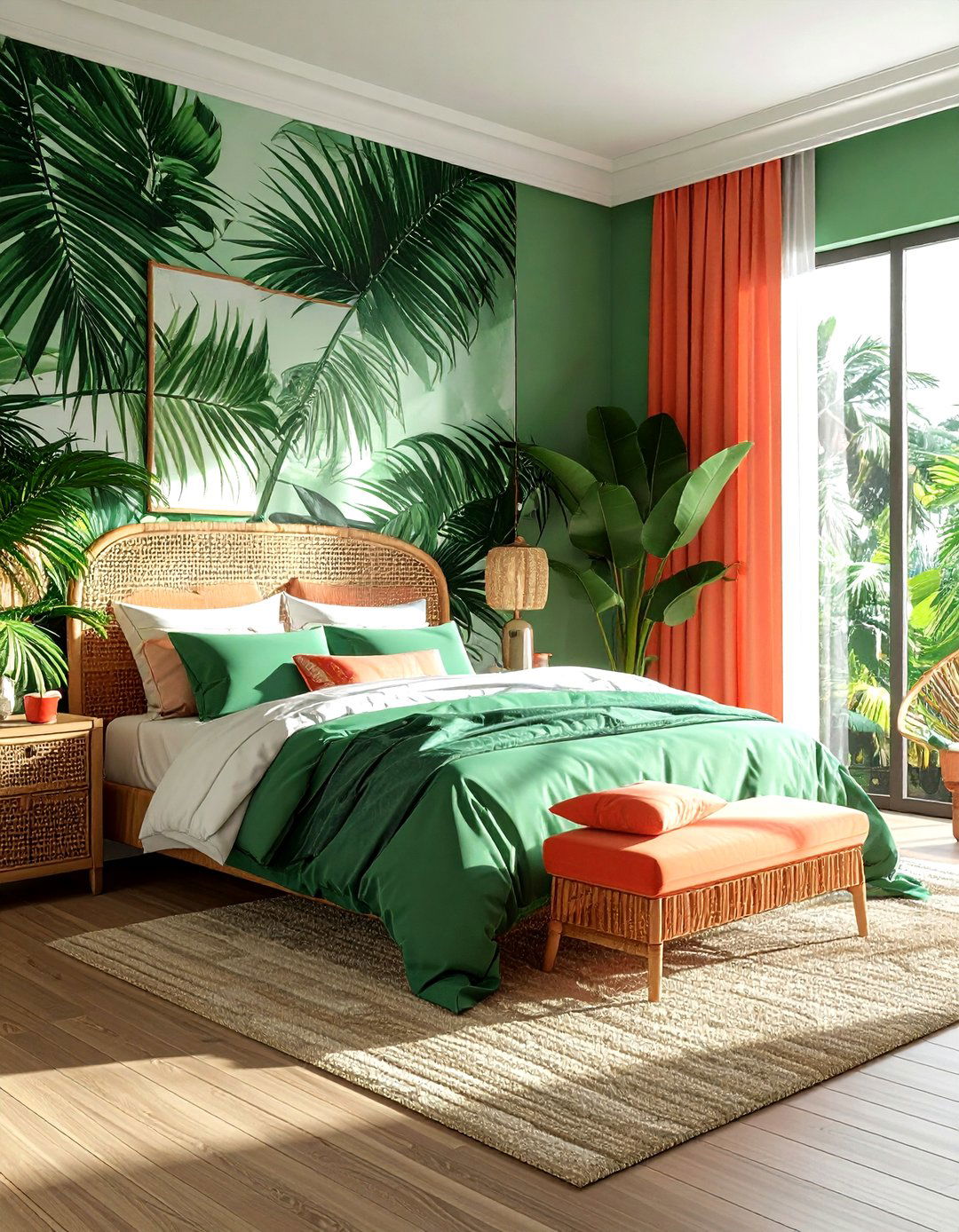 Tropical green bedroom - 30 cool green bedroom ideas