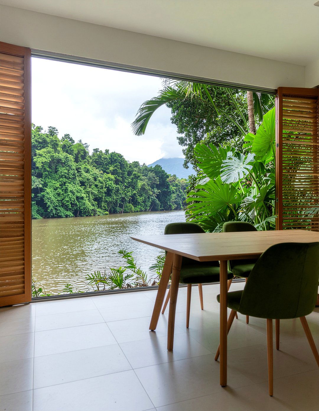 Tropical indoor plants - 30 riverside dining room ideas