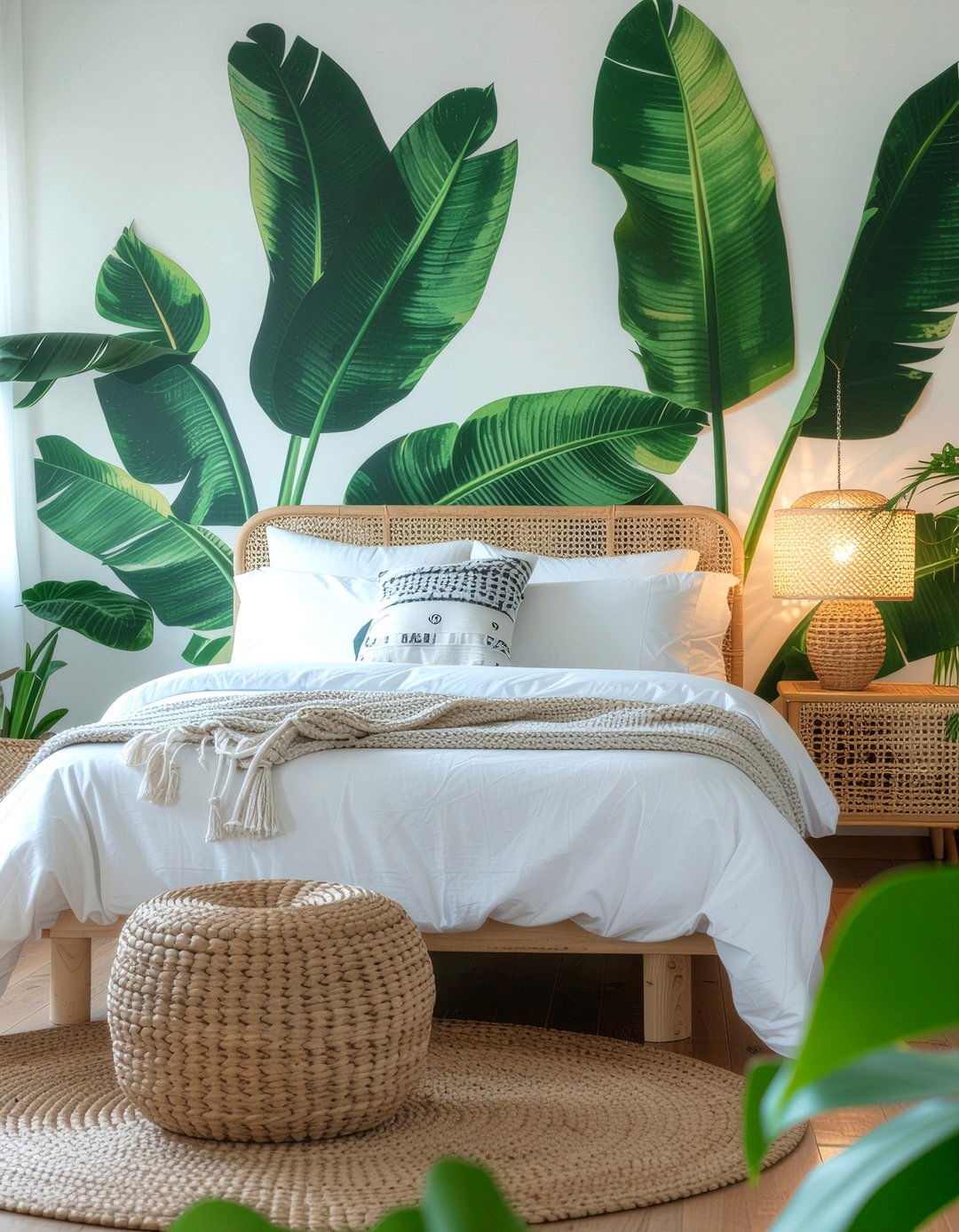 Tropical leaf wallpaper - 30 bedroom botanical wallpapers