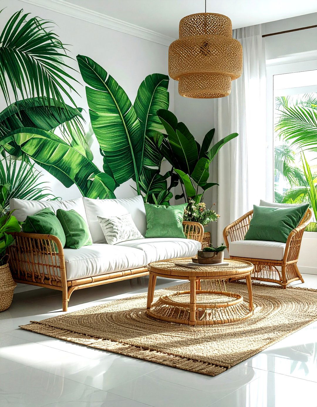 Tropical leaf wallpaper - 30 living room wallpapers
