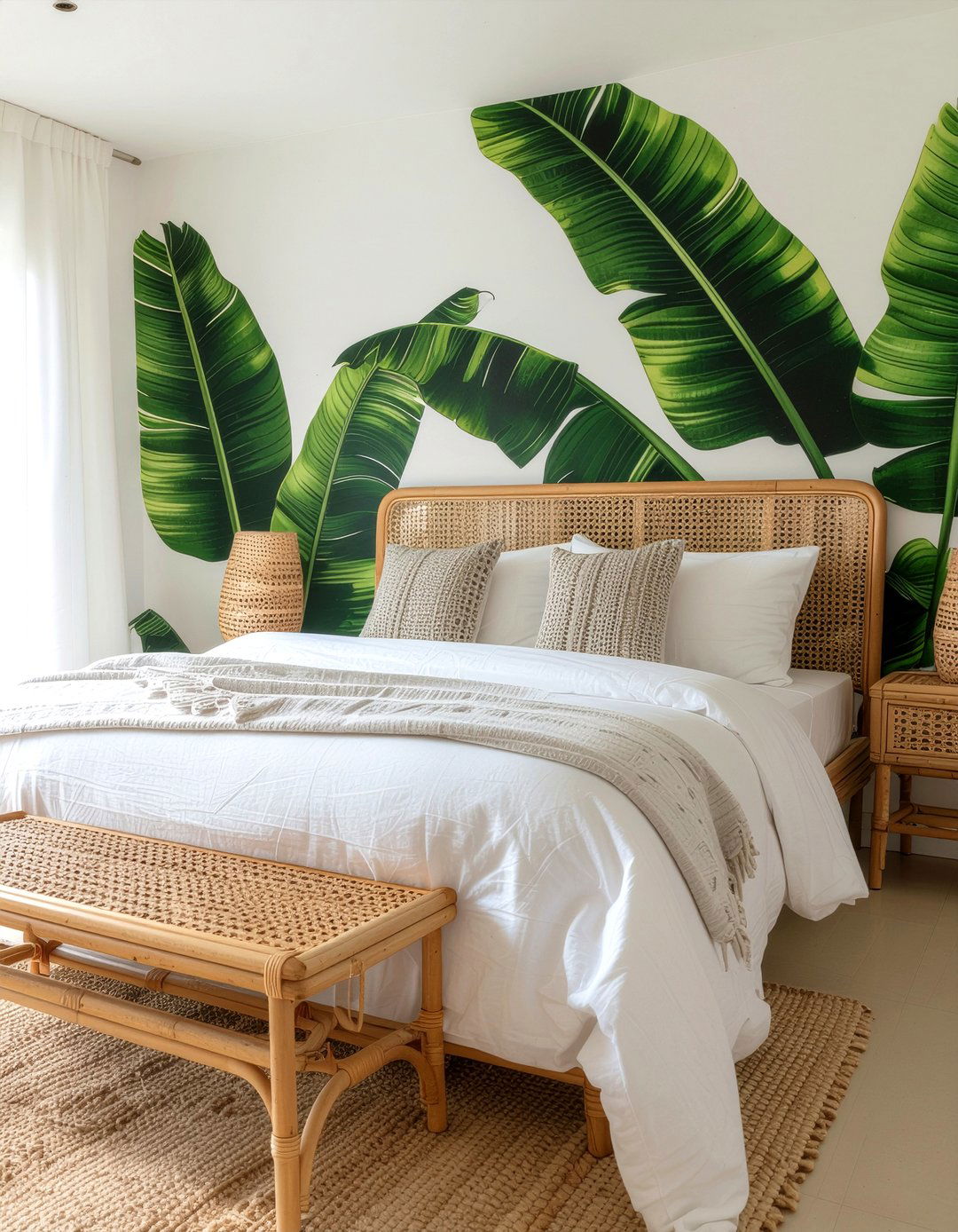 Tropical leaf wallpaper - 30 bedroom bold wallpapers