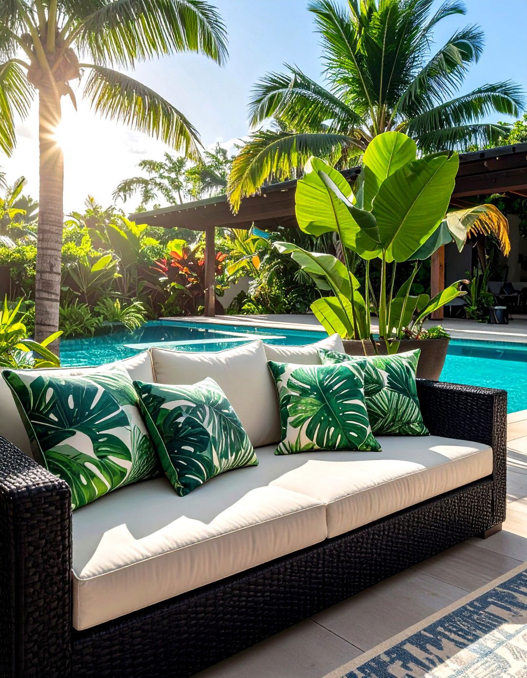 Tropical leaves - 30 outdoor pillow ideas