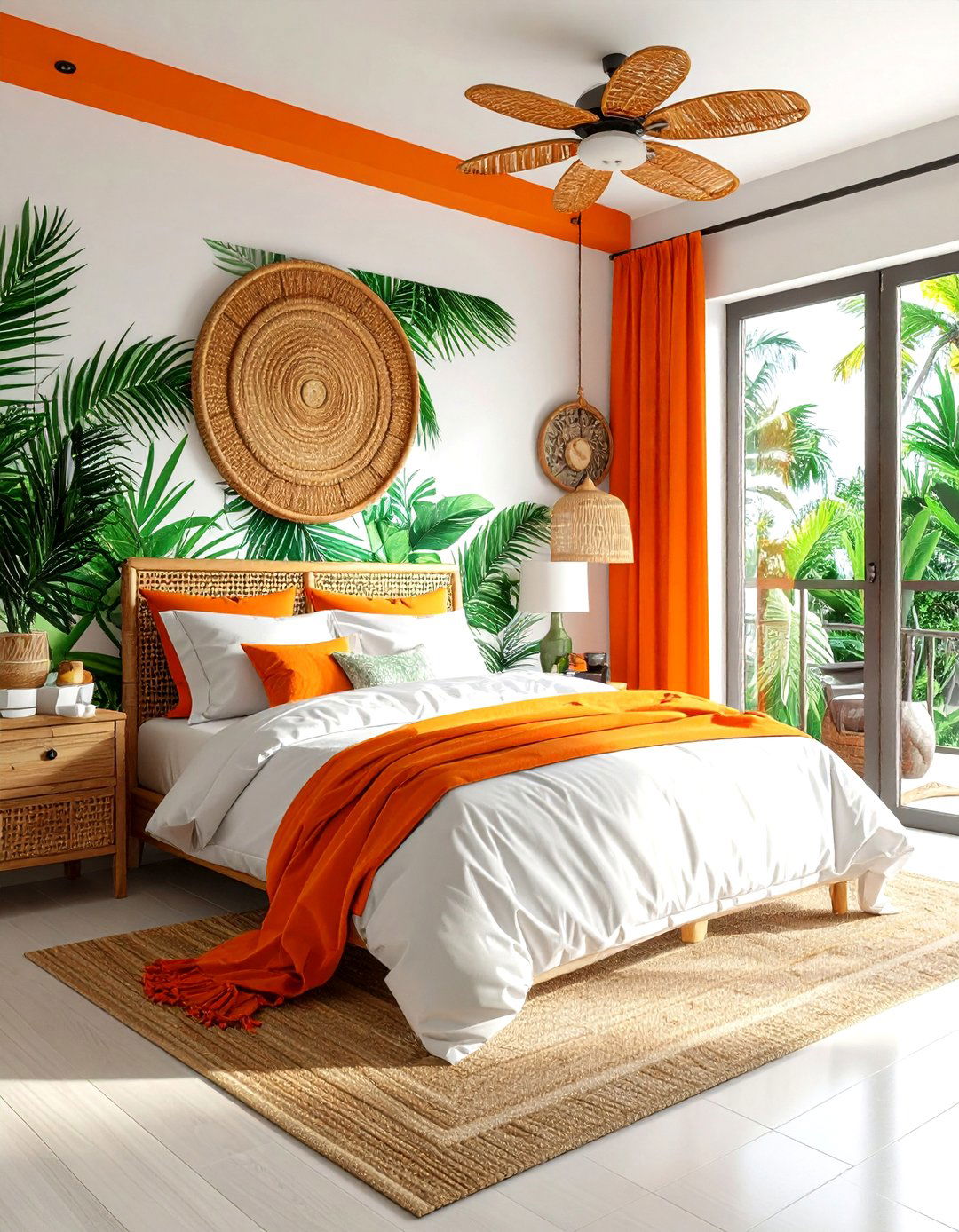 Tropical orange bedroom - 30 orange bedroom decor ideas