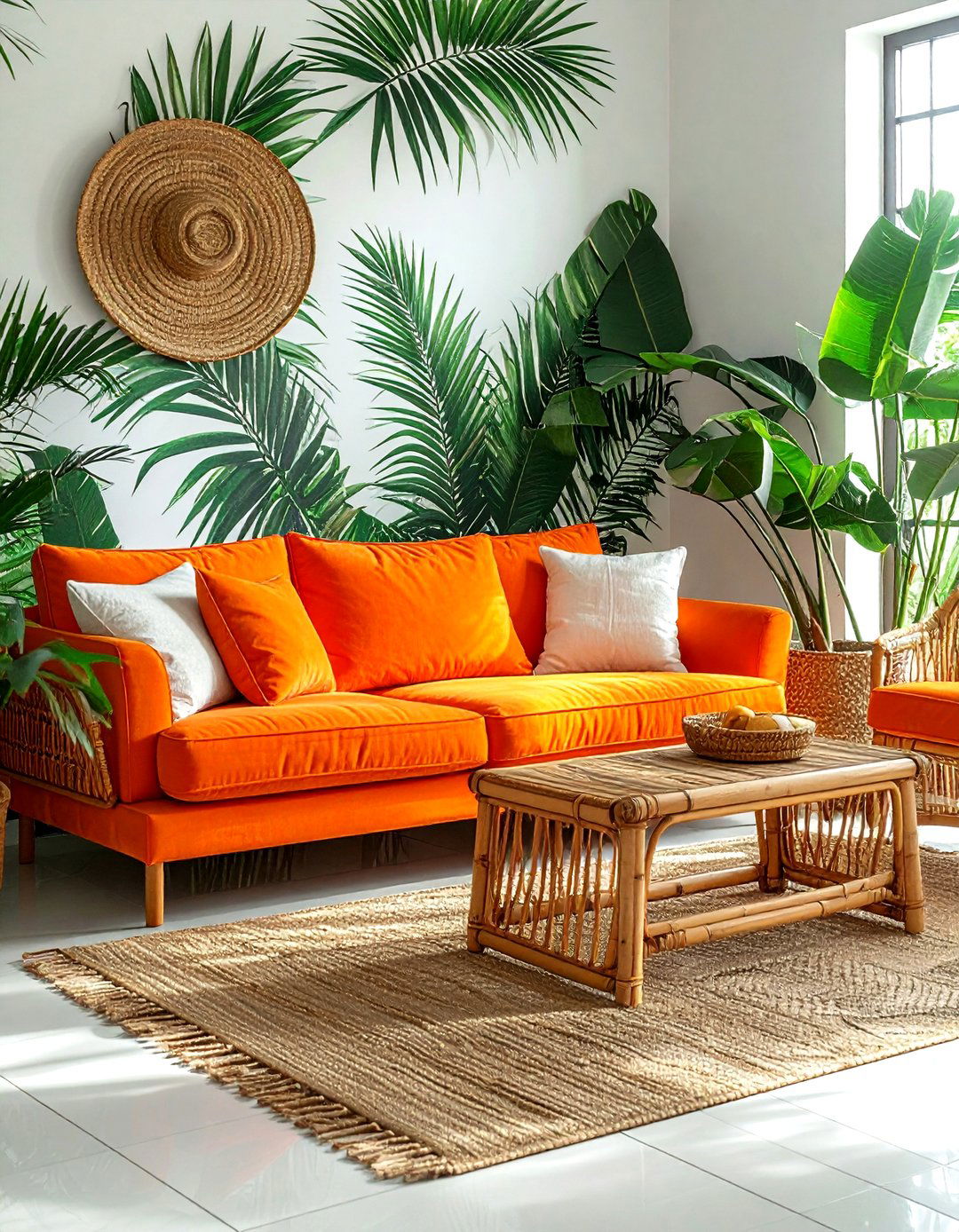 Tropical orange living room - 30 bright orange living room ideas