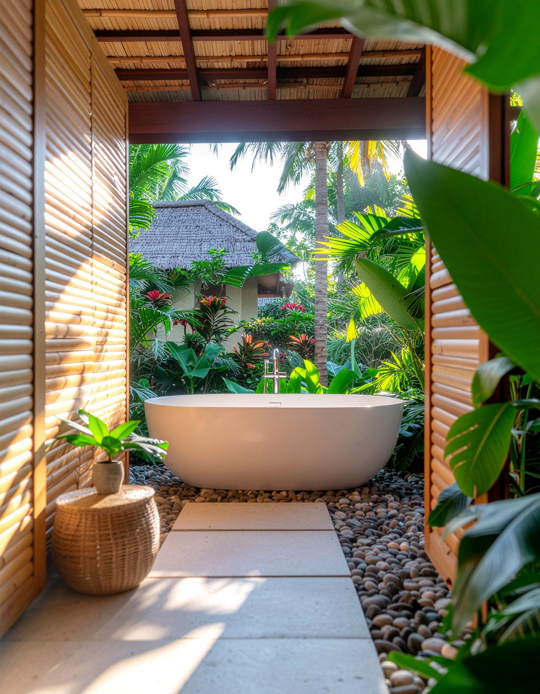 Tropical outdoor bathroom - 30 pool bathroom ideas