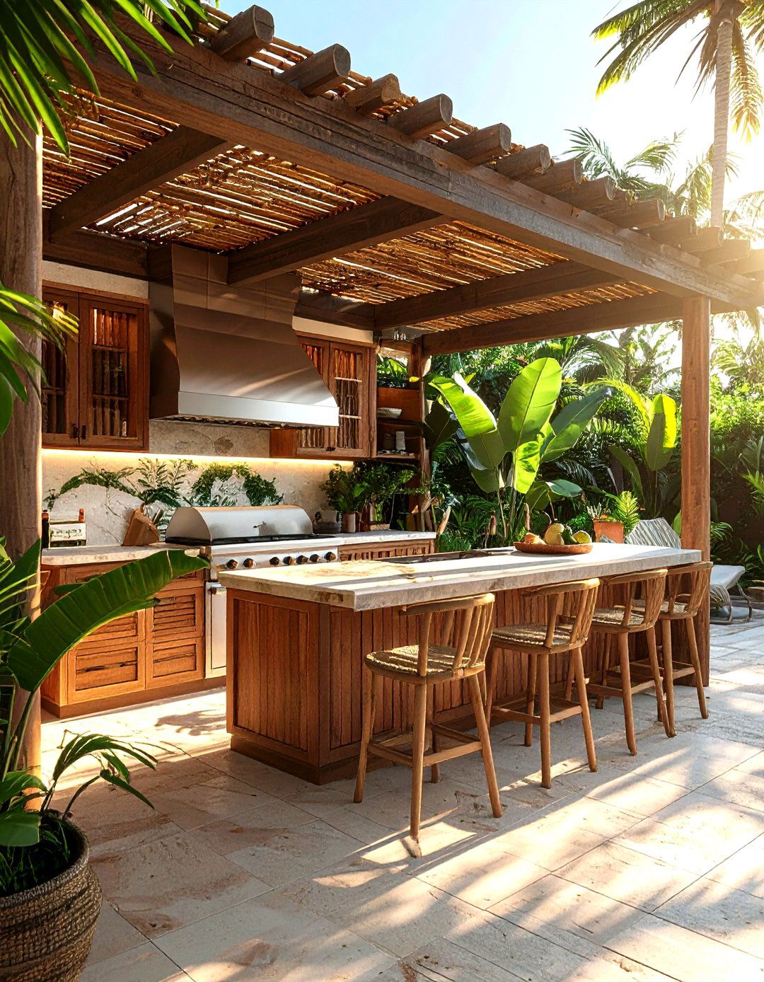 Tropical outdoor kitchen - 30 summer kitchen ideas