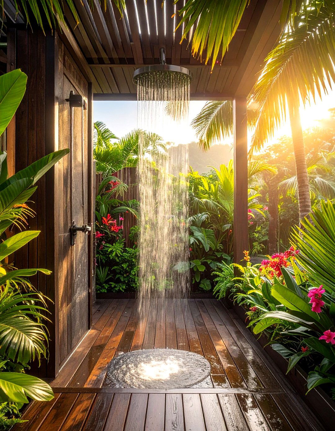 Tropical outdoor shower - 30 outdoor bathroom ideas
