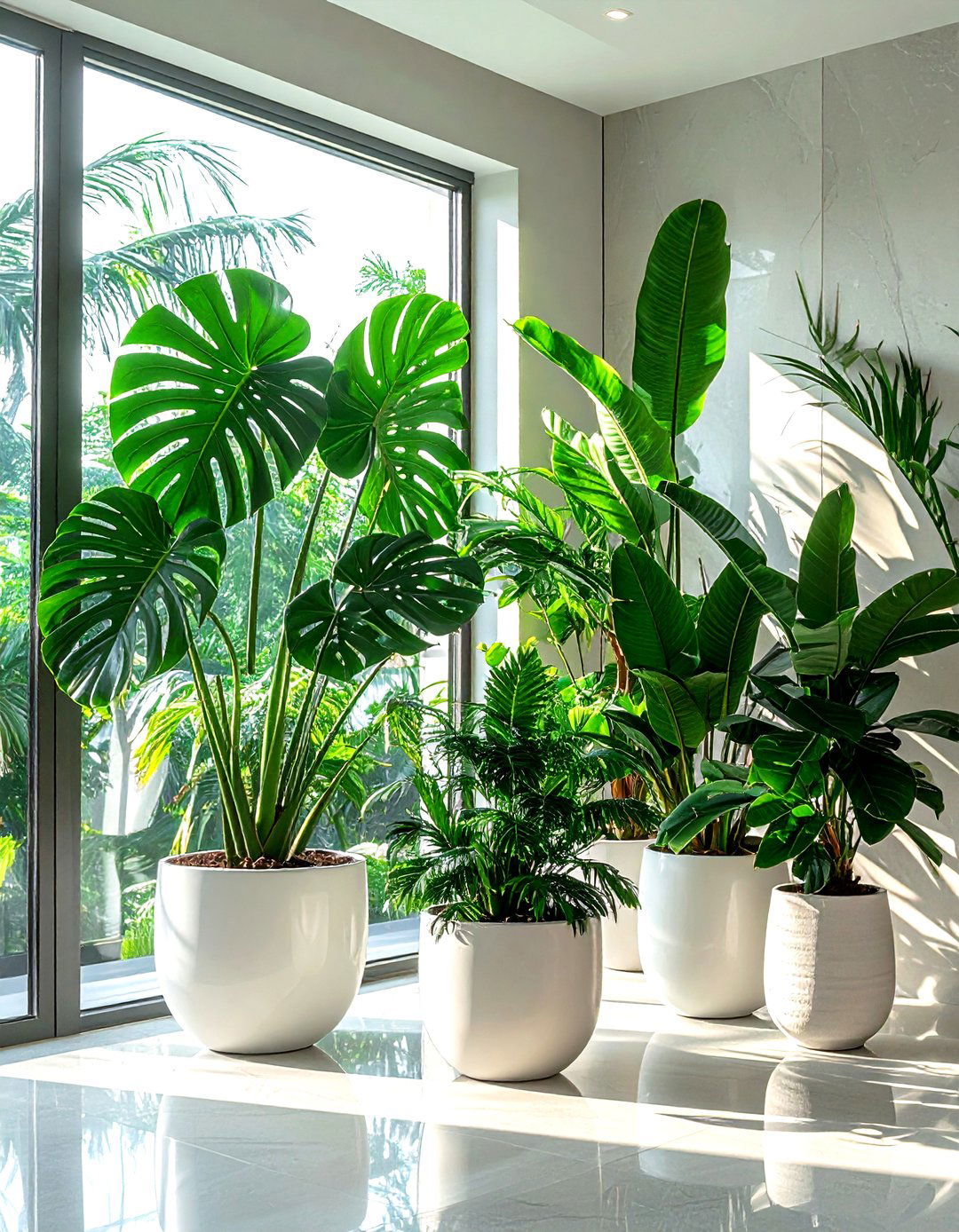 Tropical plant corner - 30 bright decor ideas