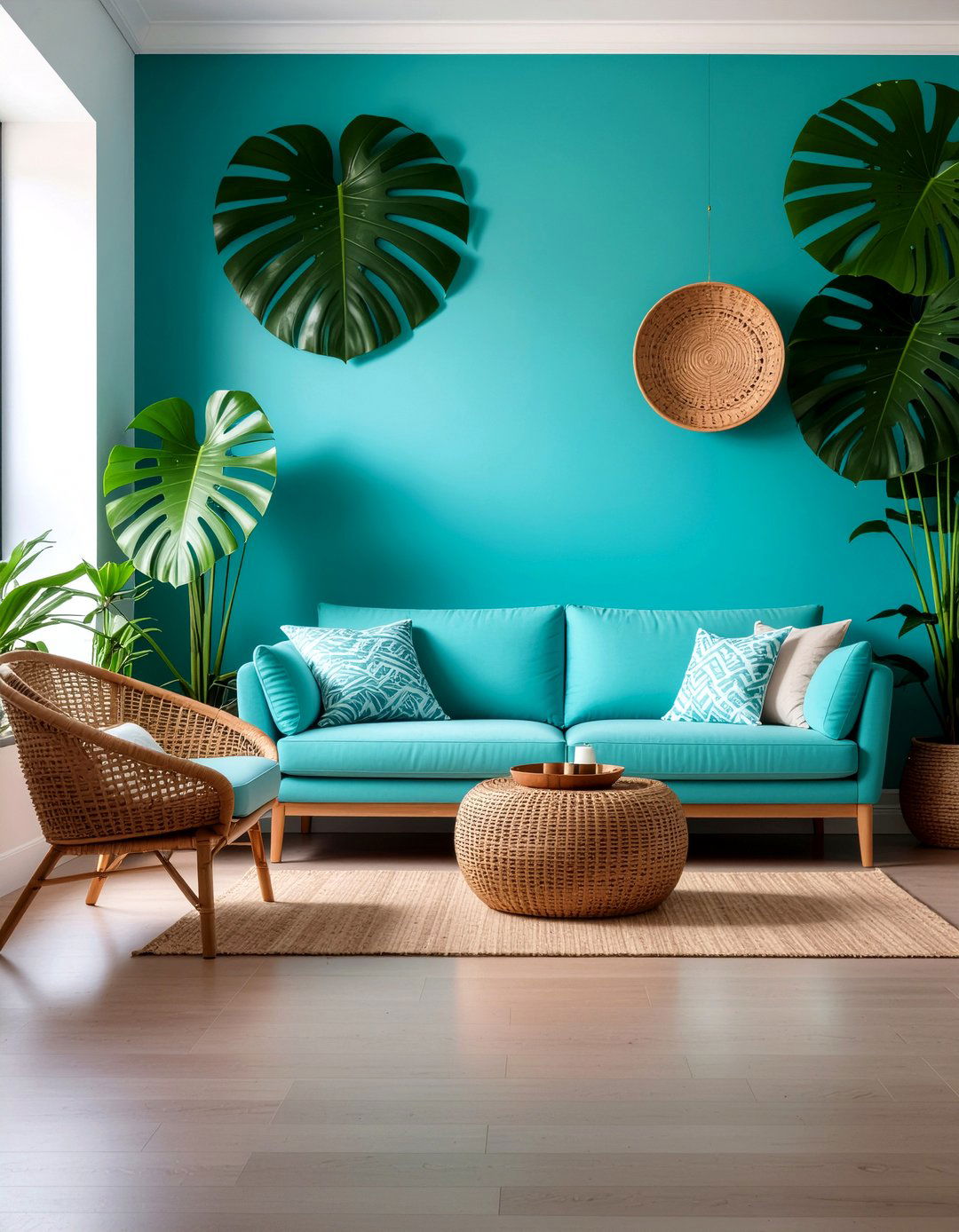 Tropical turquoise living room - 30 turquoise living room ideas