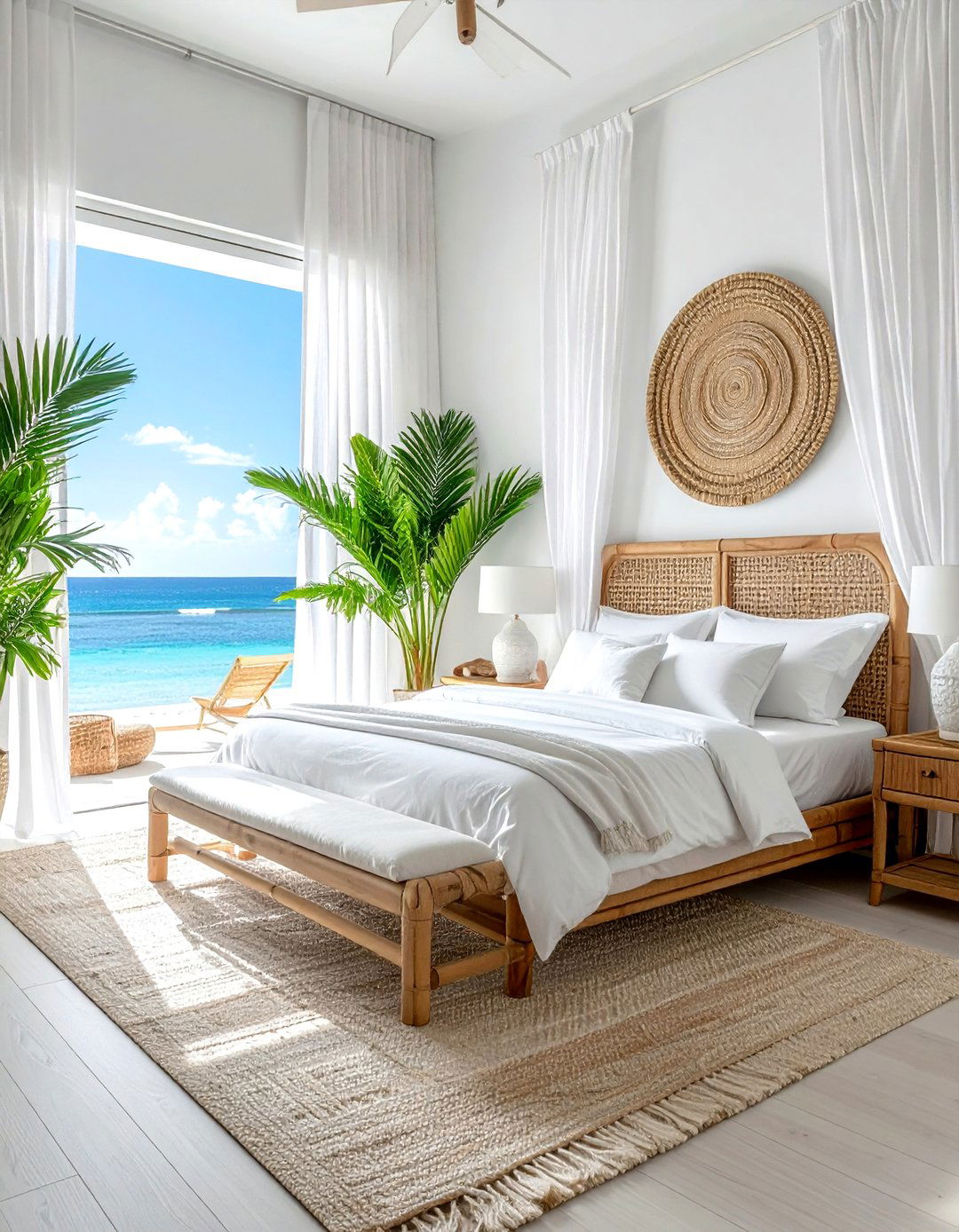 Tropical white coastal bedroom - 30 coastal white bedroom ideas