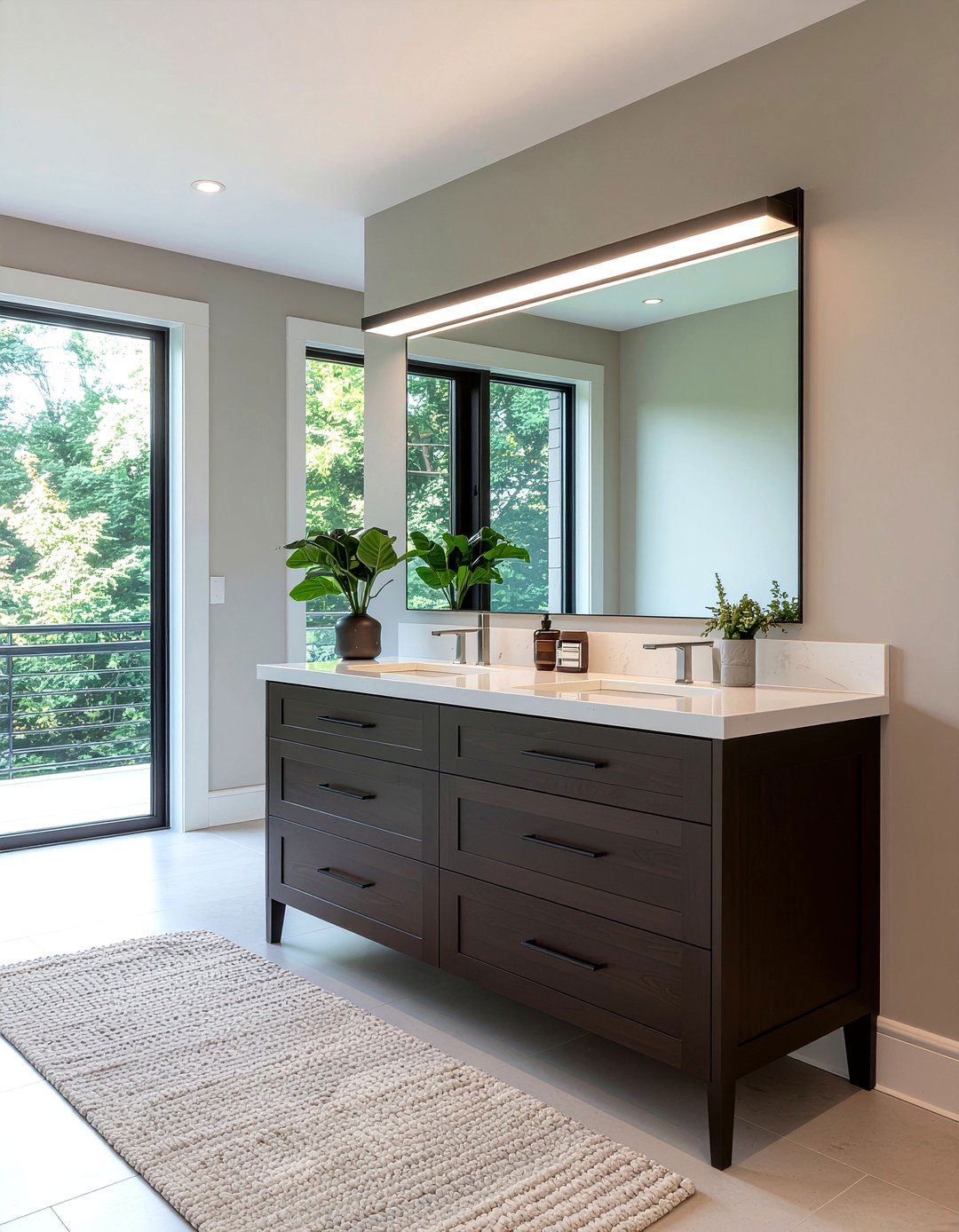 Trough Light Vanity - 30 bathroom lighting ideas