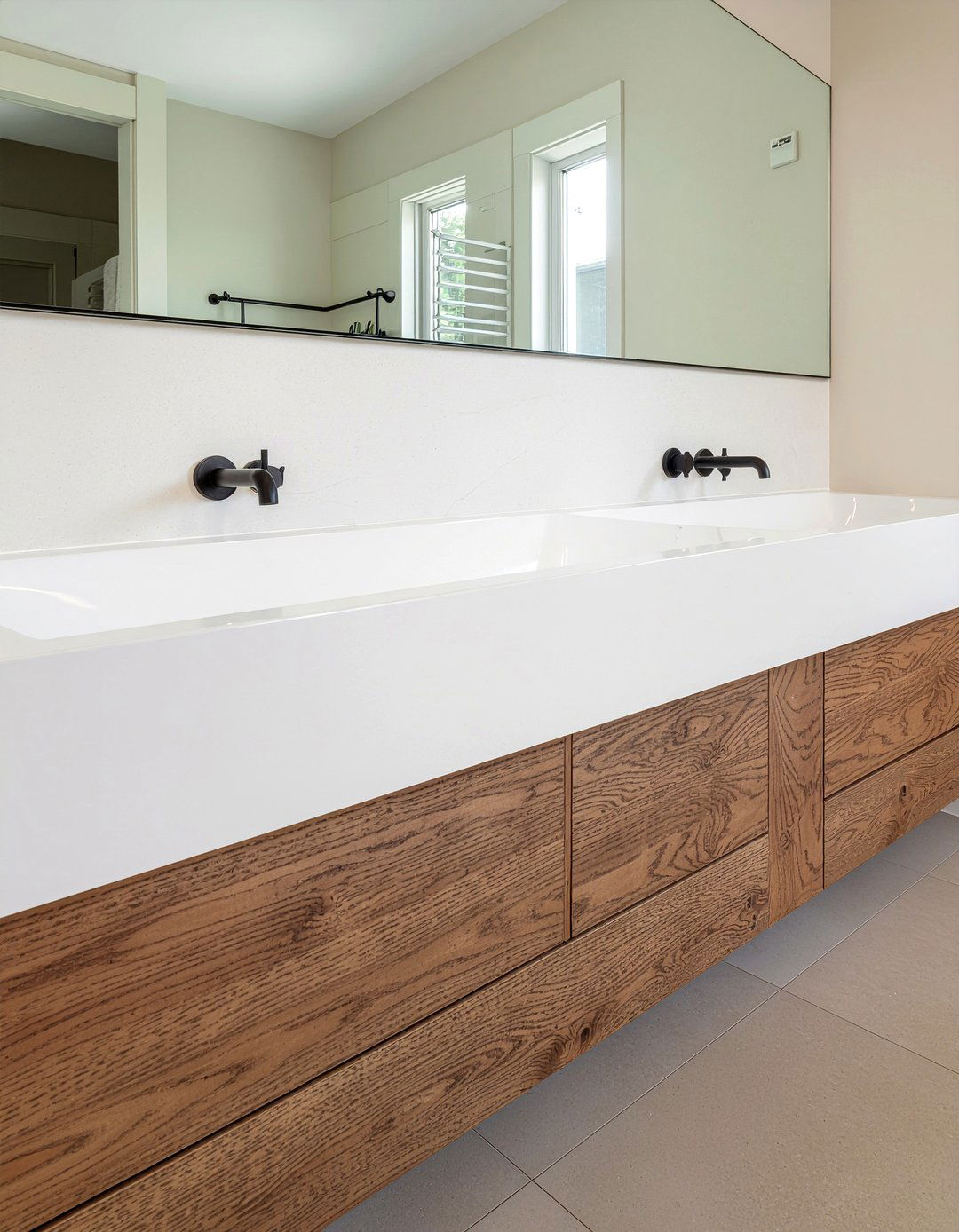 Trough sink bathroom vanity - 30 bathroom built-in vanity ideas