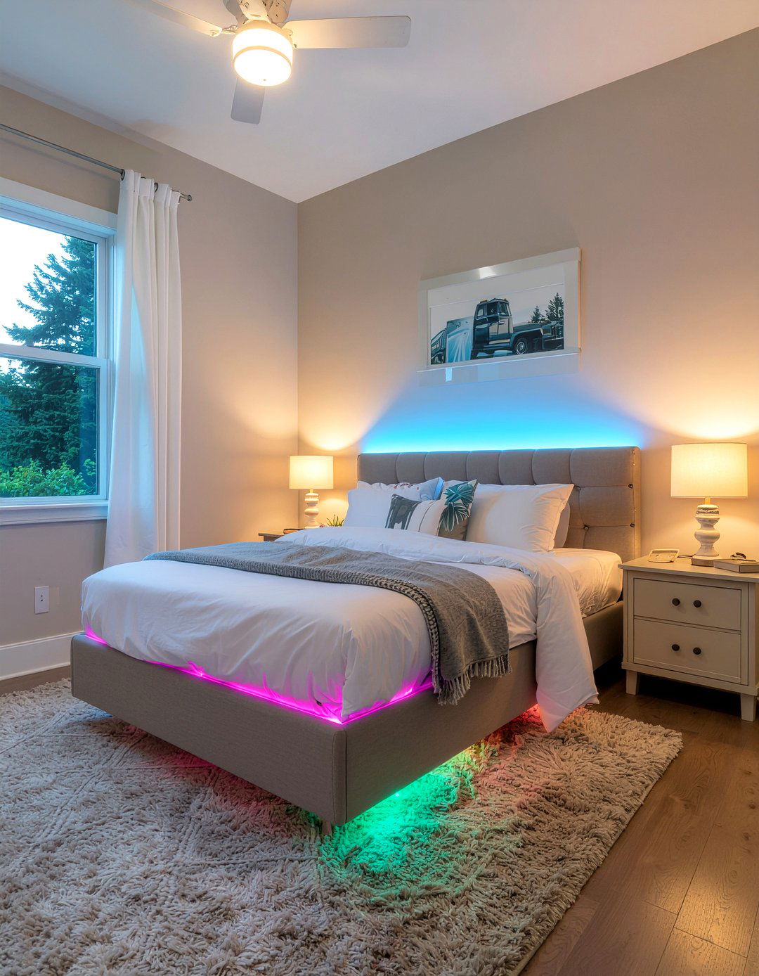 Truck Night Light - 30 truck bedroom ideas