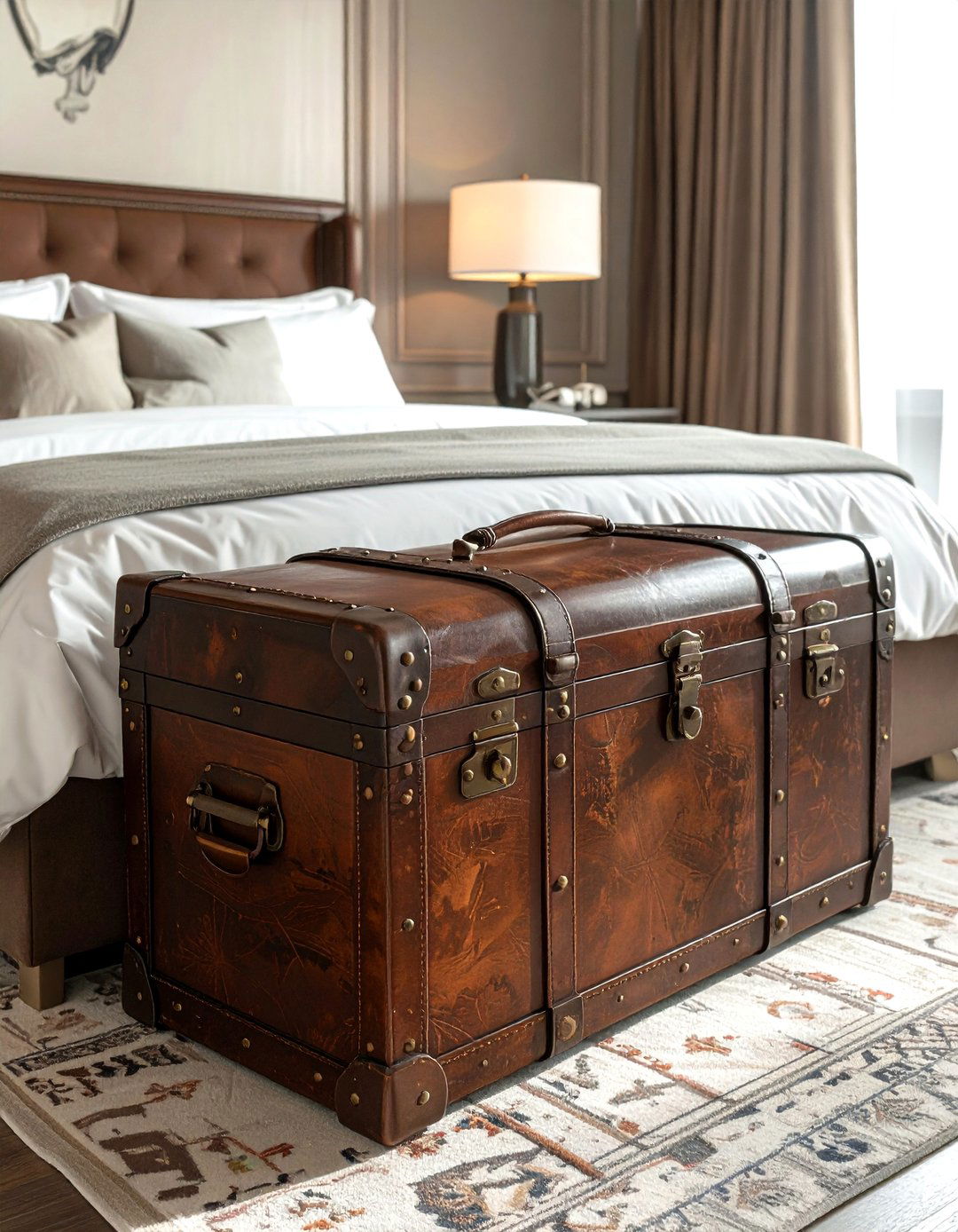 Trunk at foot of bed - 30 bedroom storage hacks