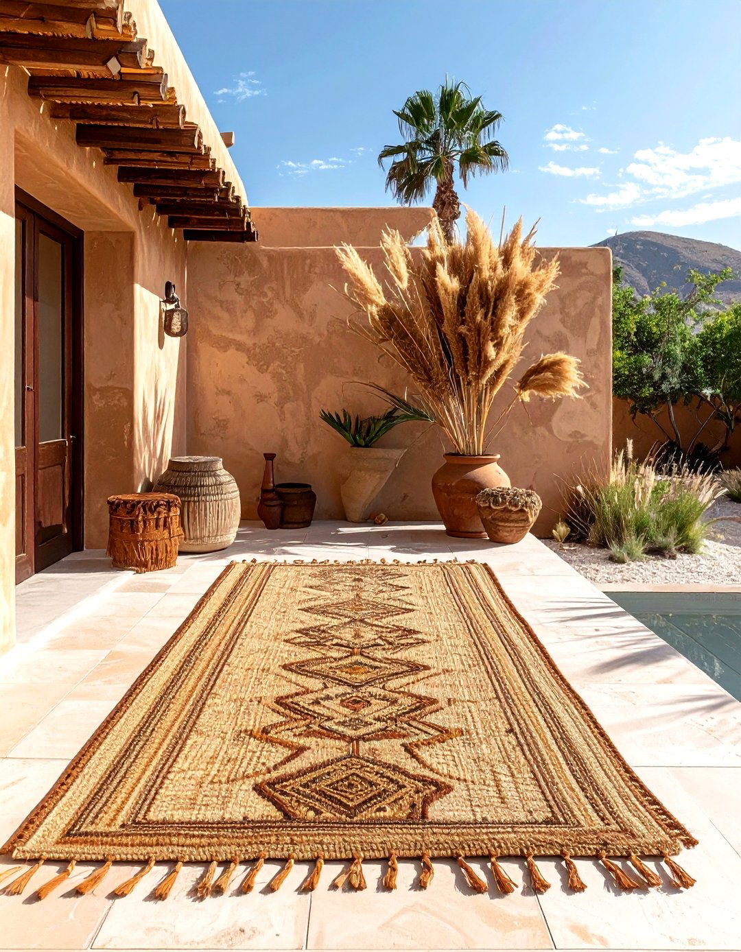 Tuareg reed mat - 30 Moroccan rug ideas