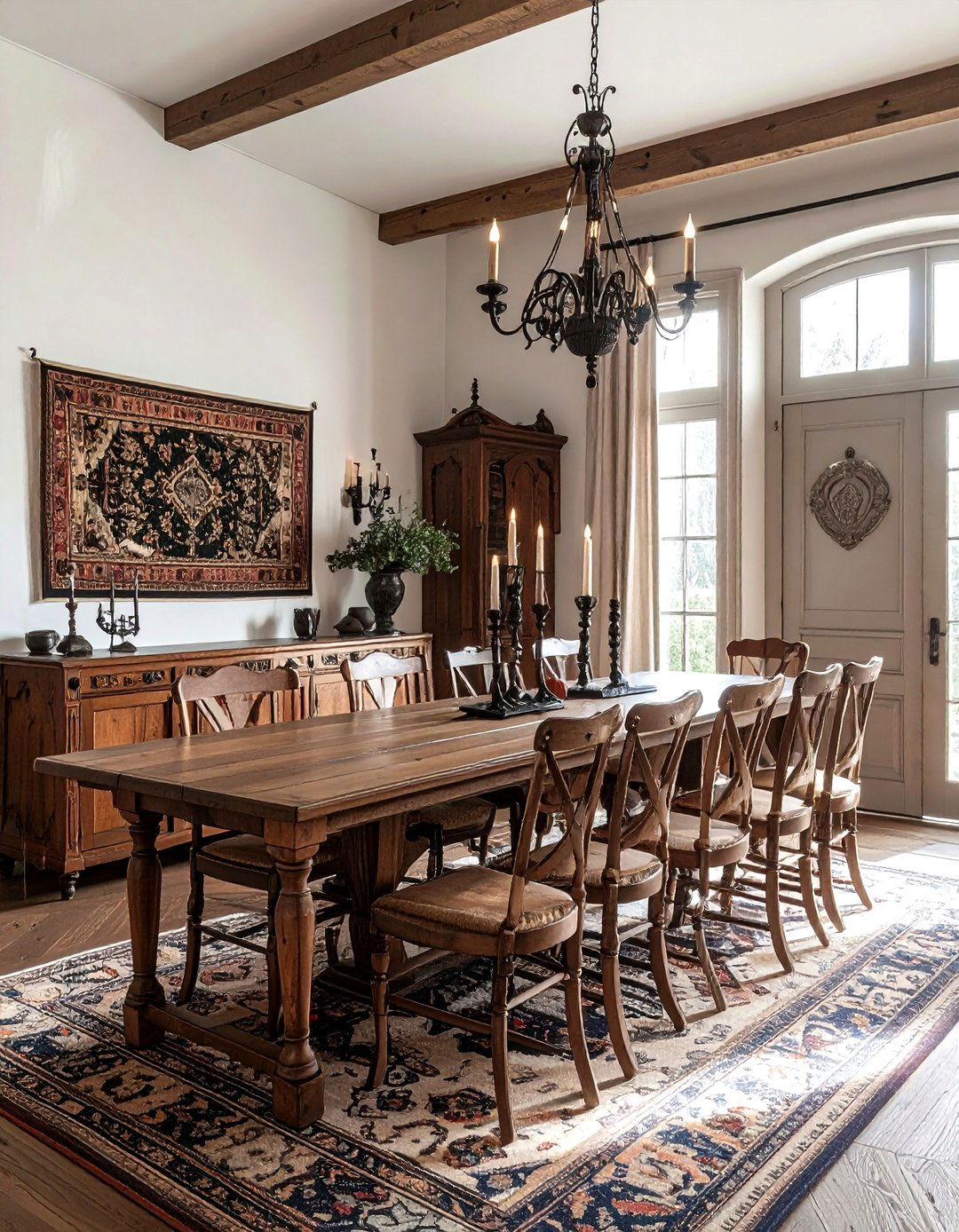 Tudor Style Sideboard - 30 antique buffet dining room ideas