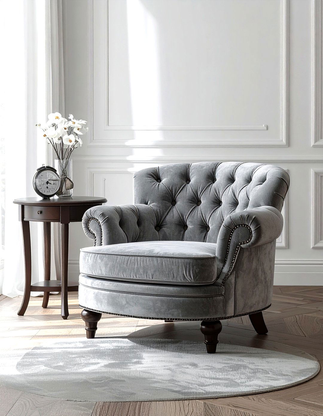 Tufted Barrel Chair - 30 living room barrel chair ideas