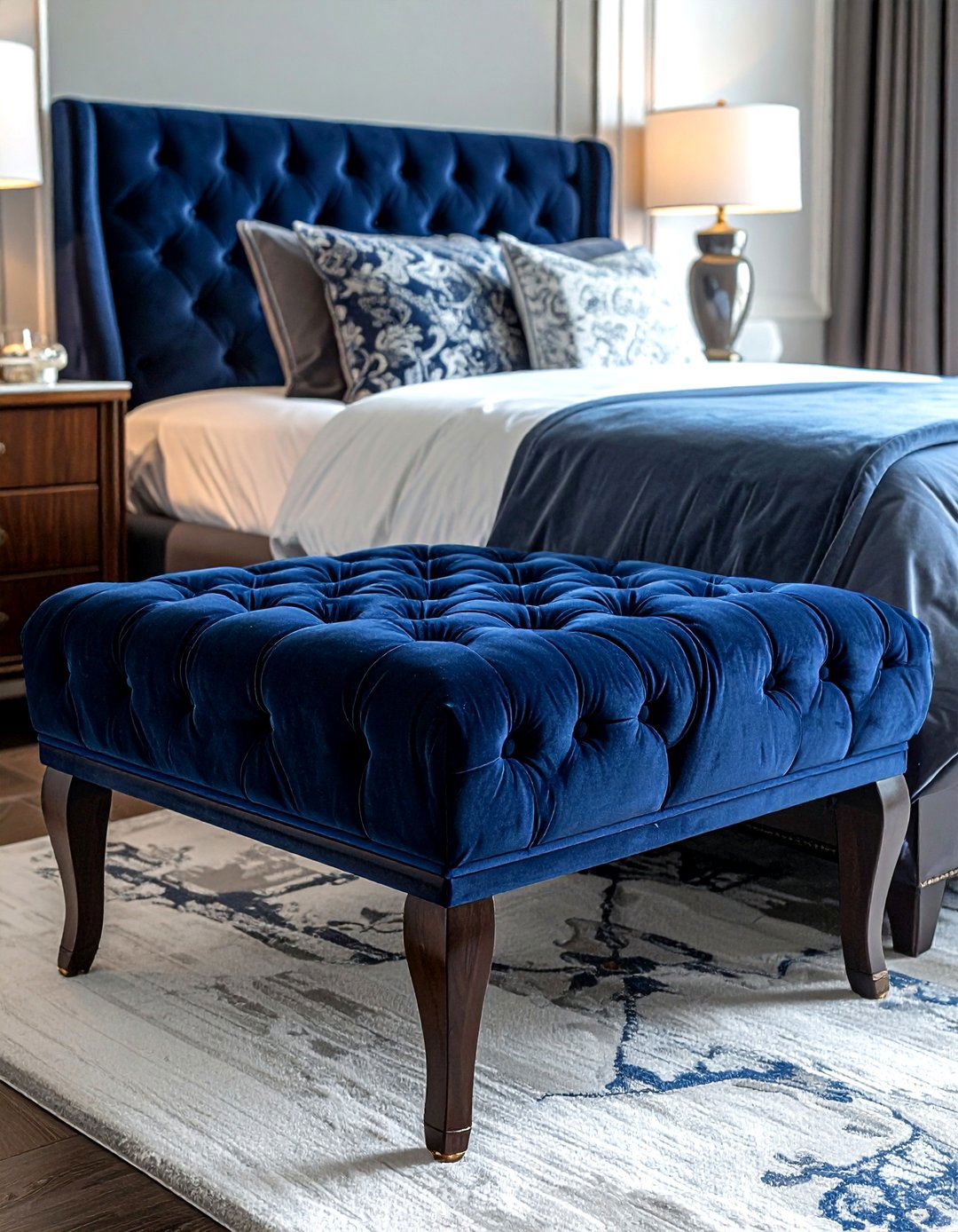 Tufted Bench At Foot Of Bed - 30 plush bedroom ideas