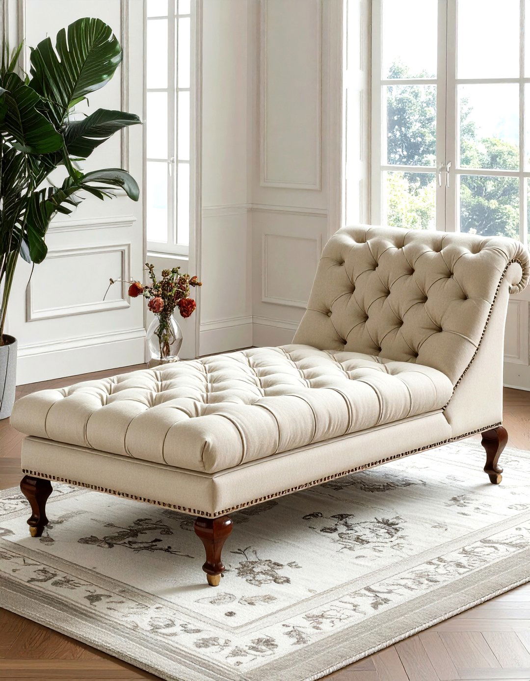 Tufted Chaise Lounge - 30 living room chaise lounge ideas