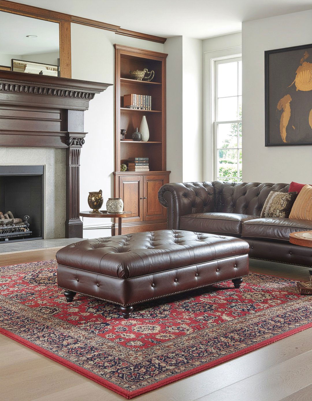 Tufted Chesterfield Ottoman - 30 living room footstool ideas