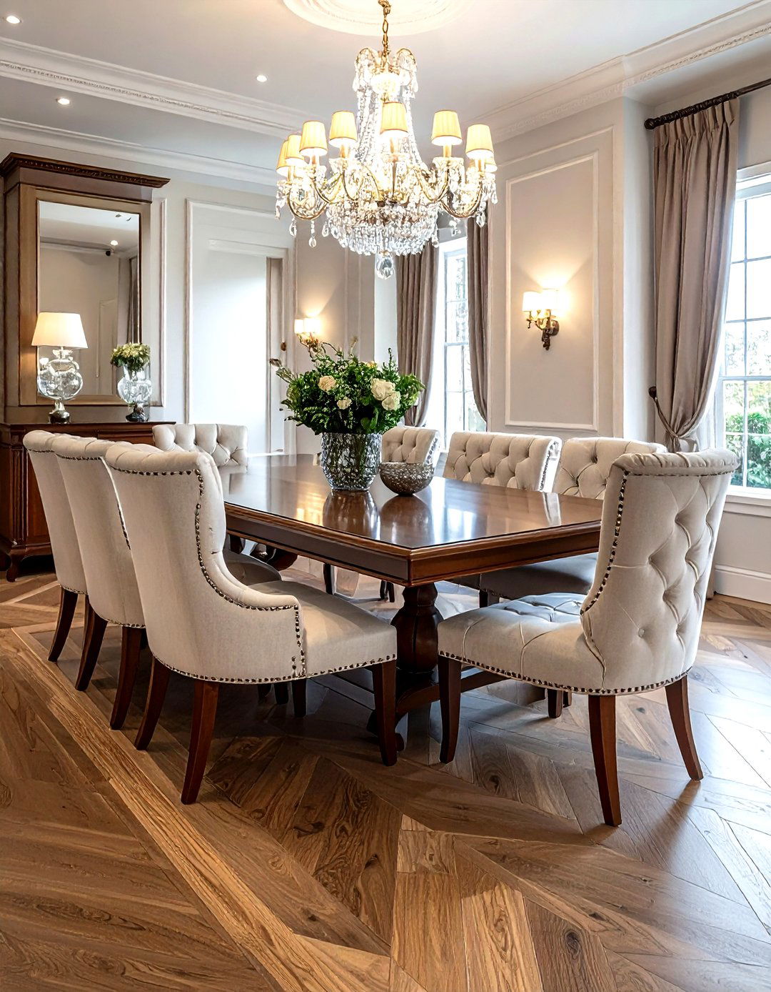 Tufted Dining Chair - 30 glam dining room ideas