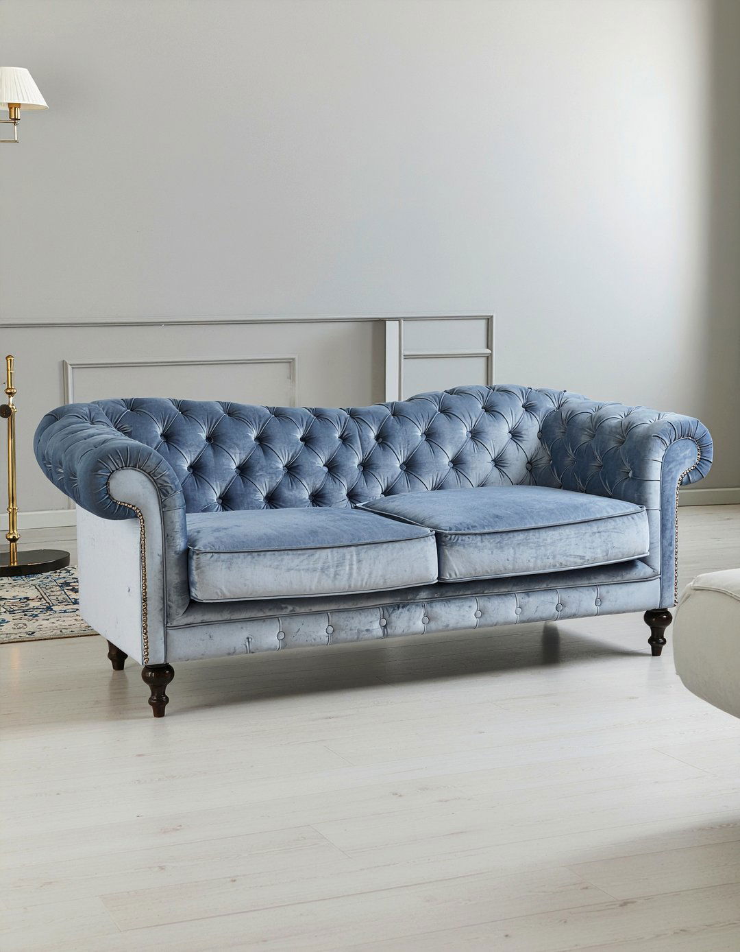 Tufted English Arm Sofa - 30 living room English arm sofa ideas