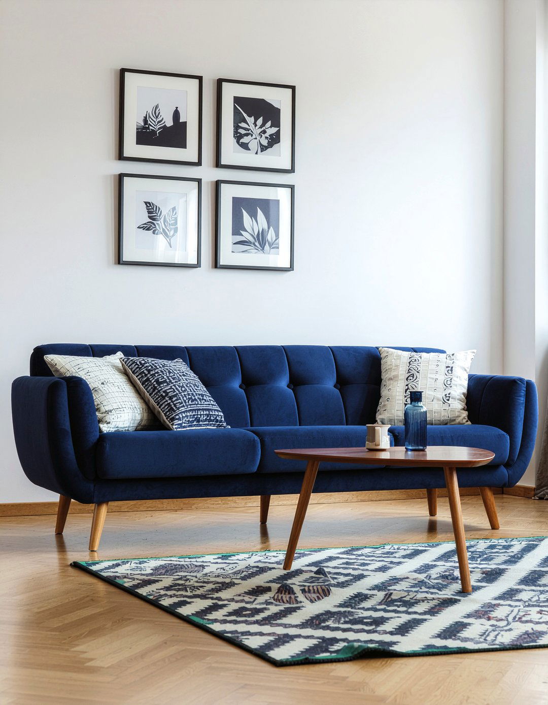 Tufted Fabric Sofa - 30 living room Danish modern furniture ideas