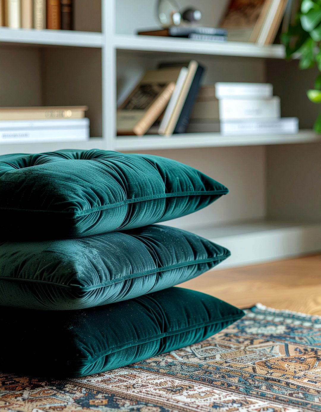 Tufted Floor Pillows - 30 living room floor seating ideas