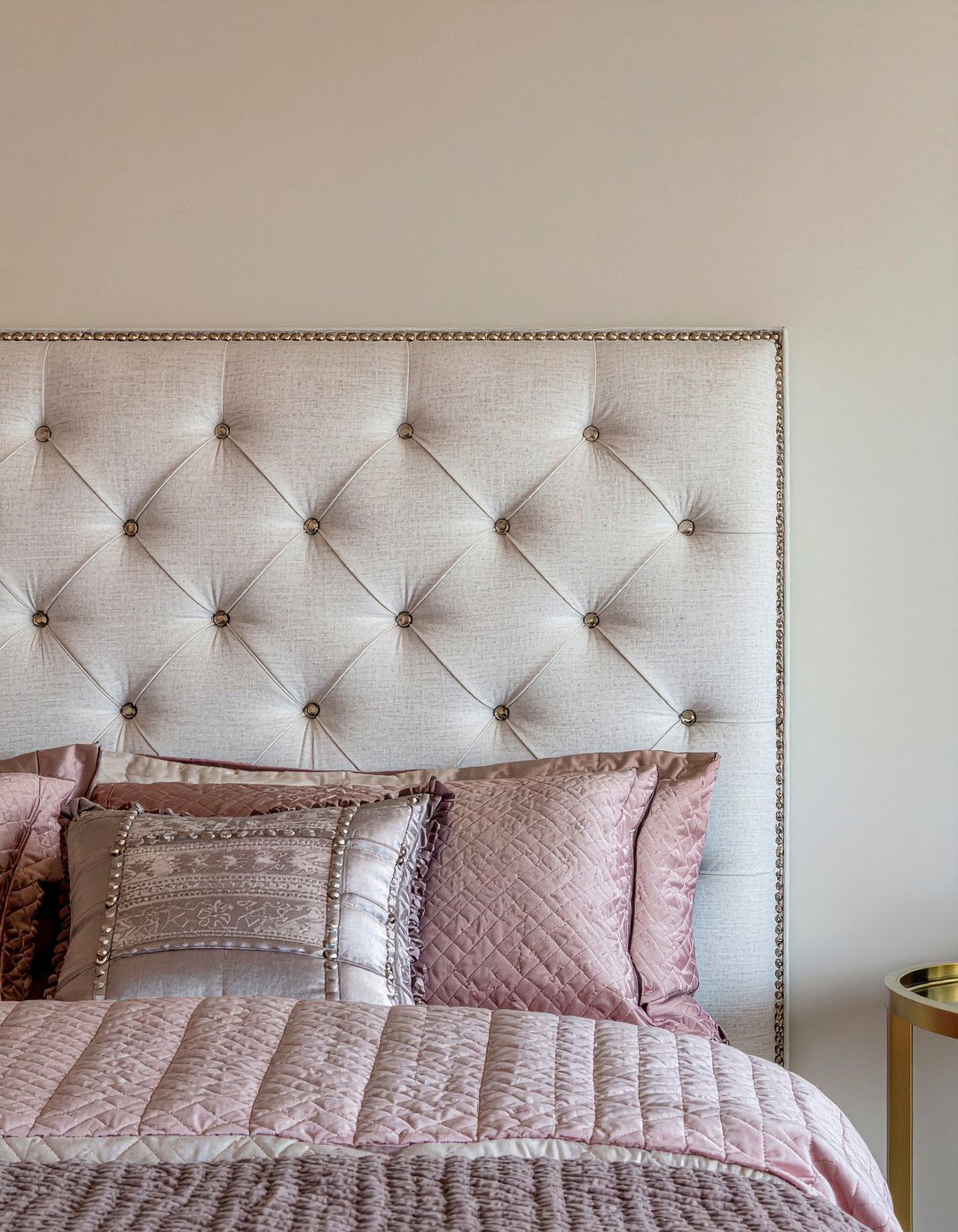 Tufted Headboard With Nailhead Trim - 30 bedroom tufted headboards